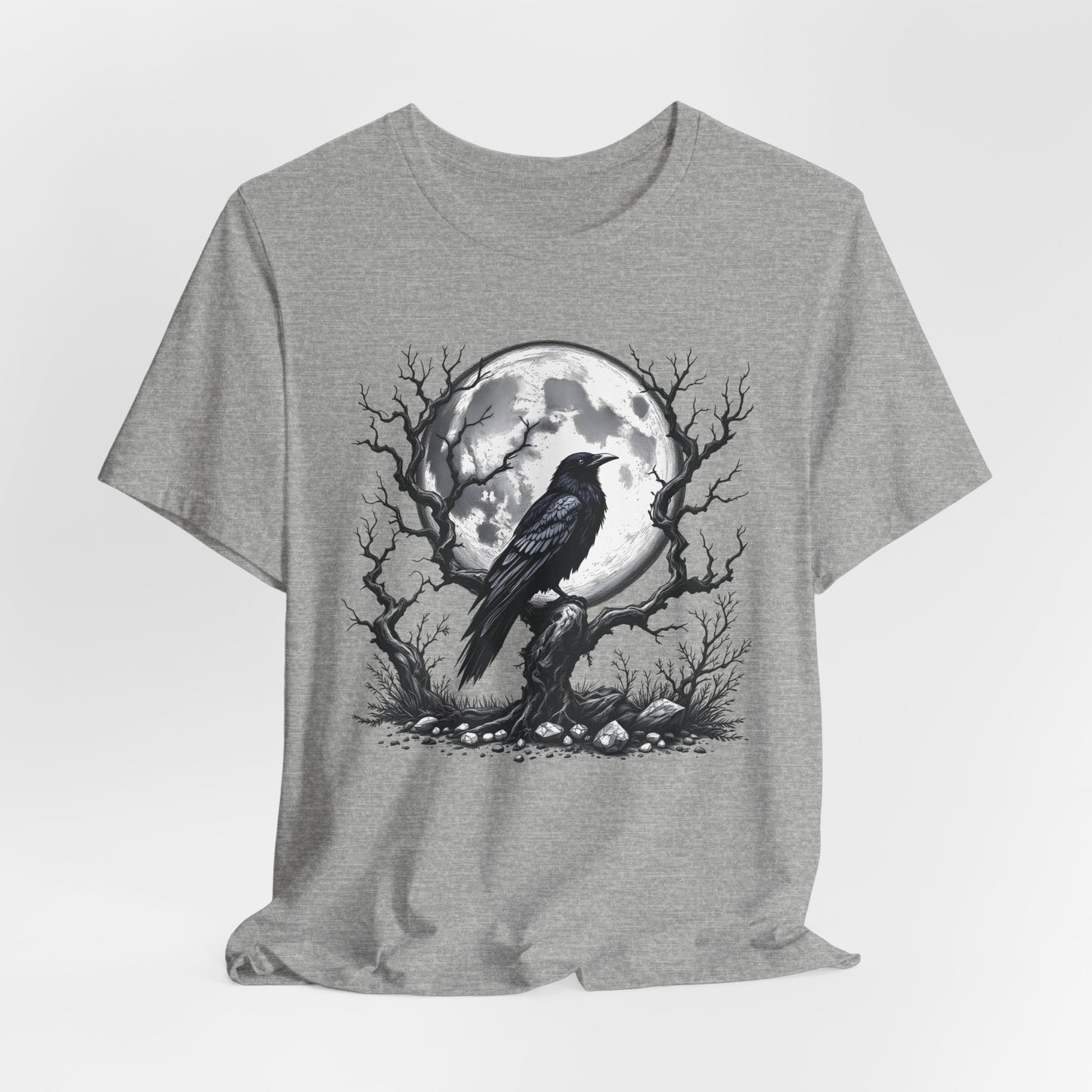Moonlit Raven Shirt, Raven T Shirt, Black Crow Tee, Crows T Shirt, Pagan Shirt.