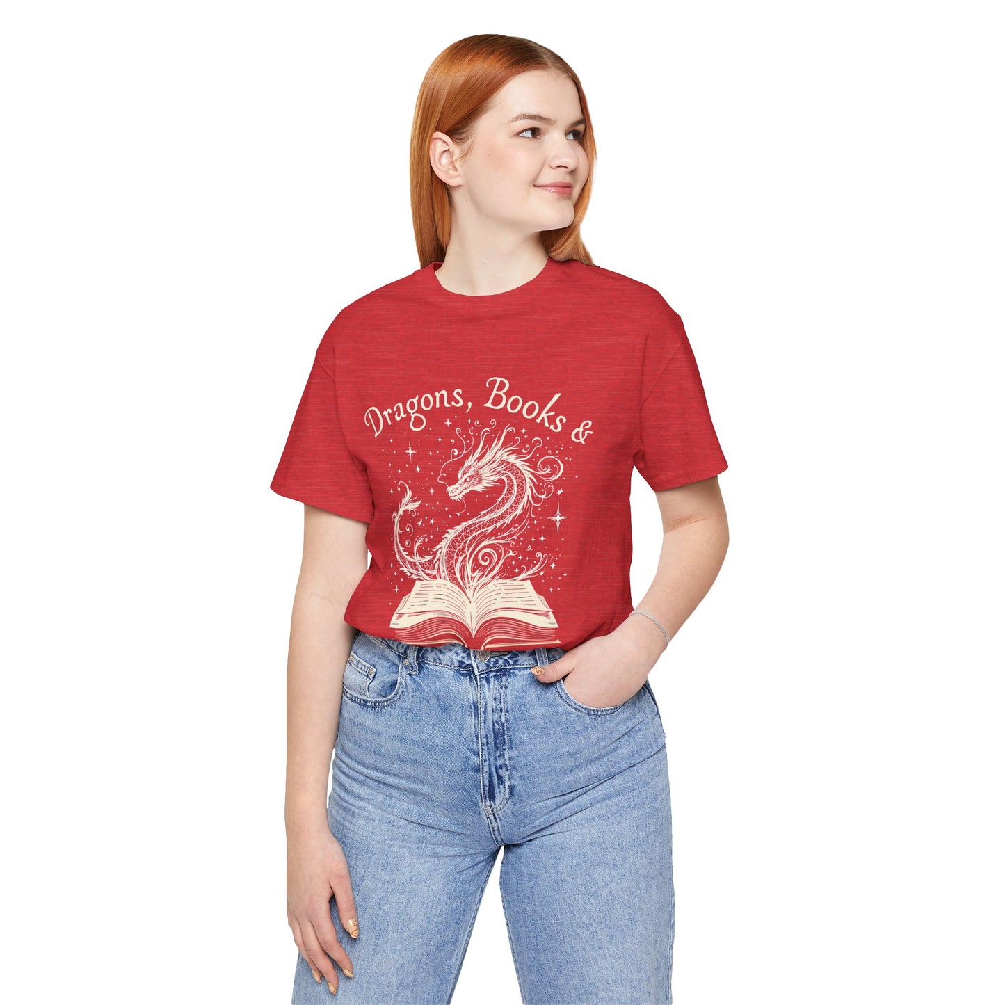 Book Lover Gift T-Shirt | Fantasy Reader Tee | Dragon Reading Shirt | Booktok Merch | Bibliophile Gift