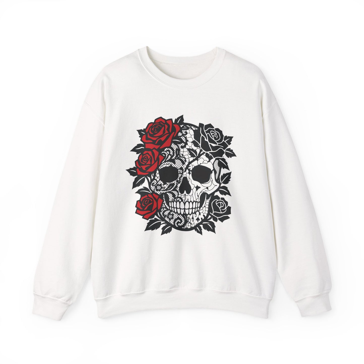 skull and roses gothic sweater, dark academia grunge clothing, alternative gifts.