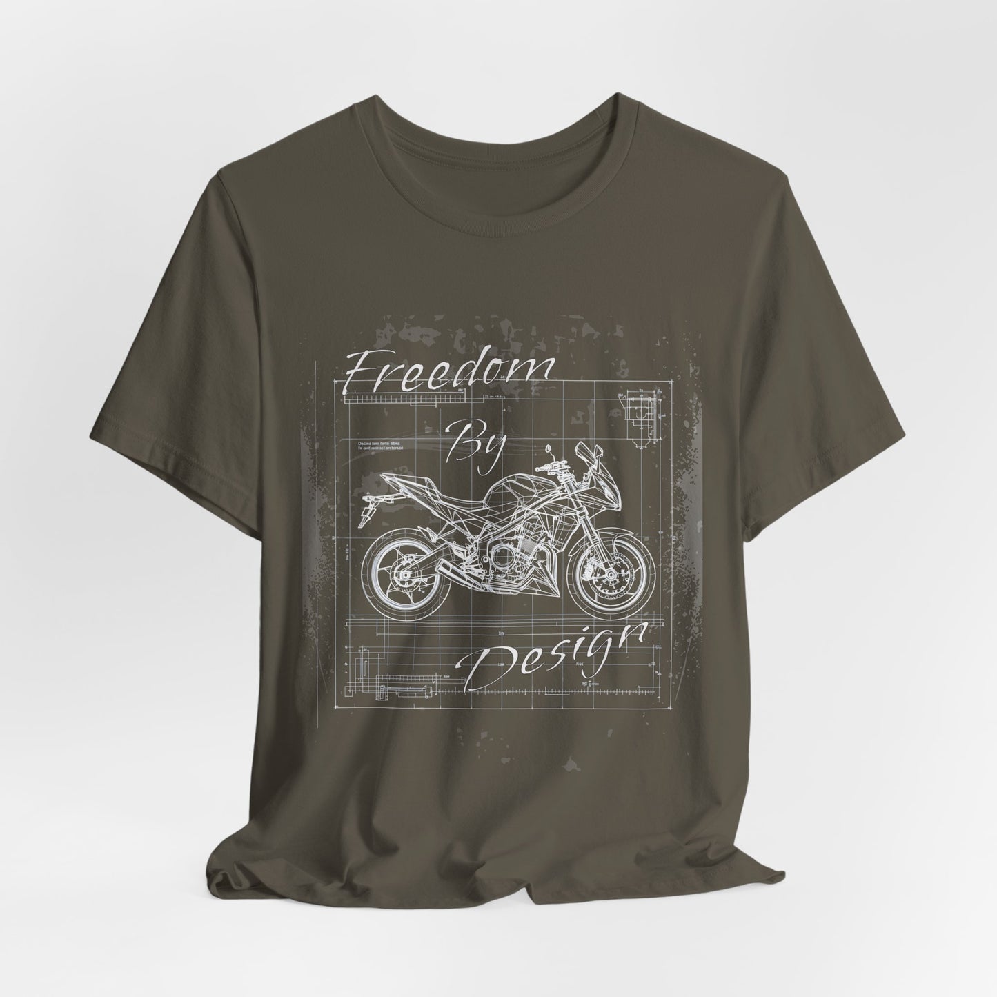 Freedom By Design Motorcycle T-Shirt , Blueprint Motorbike Tee , Biker Dad Gift , Mechanic Shirt , Motorcycle Rider Gift for Him