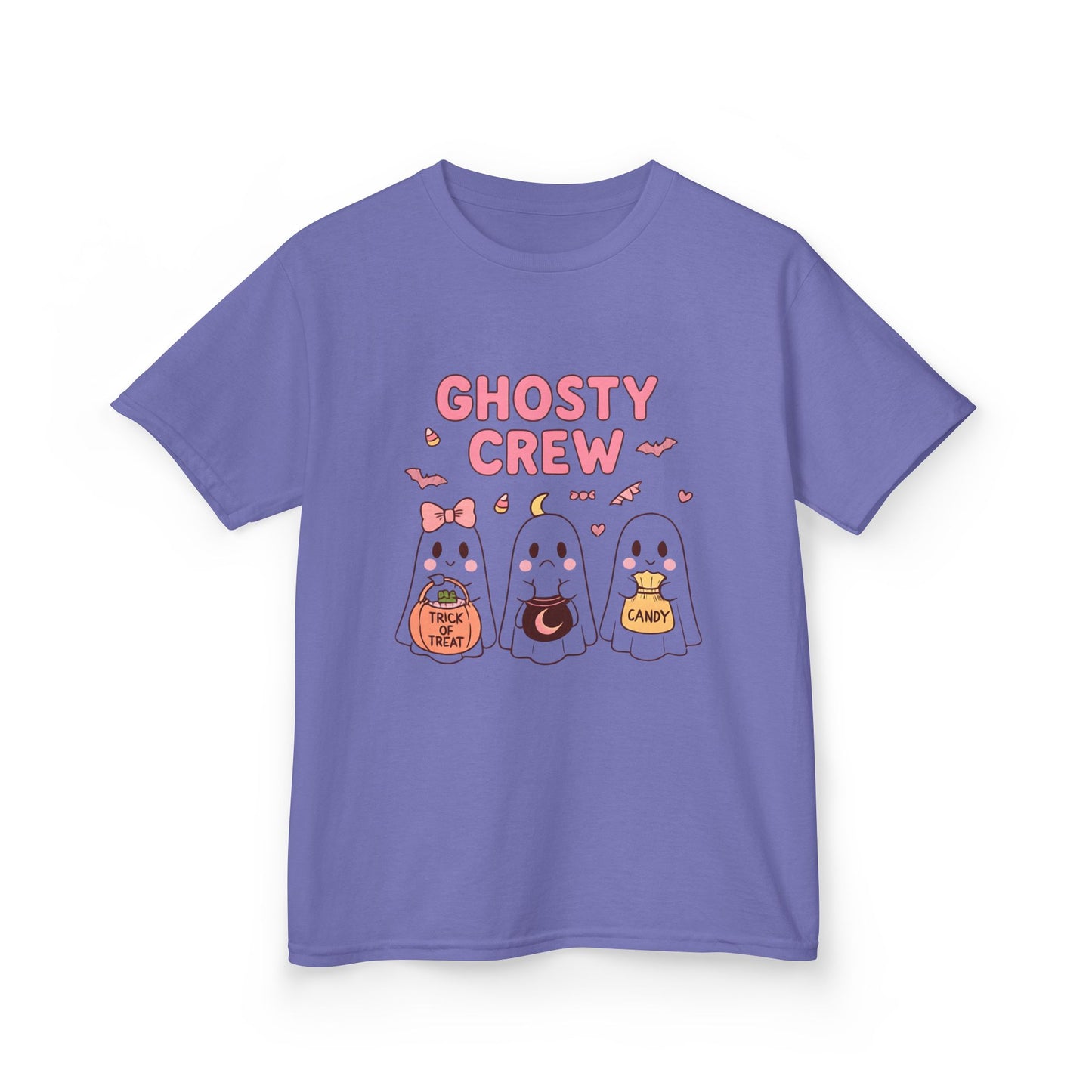 Ghosty Crew Kids Tee, Children will love wearing this tee for Halloween celebrations, costume parties, or just to add a whimsical touch to their day.