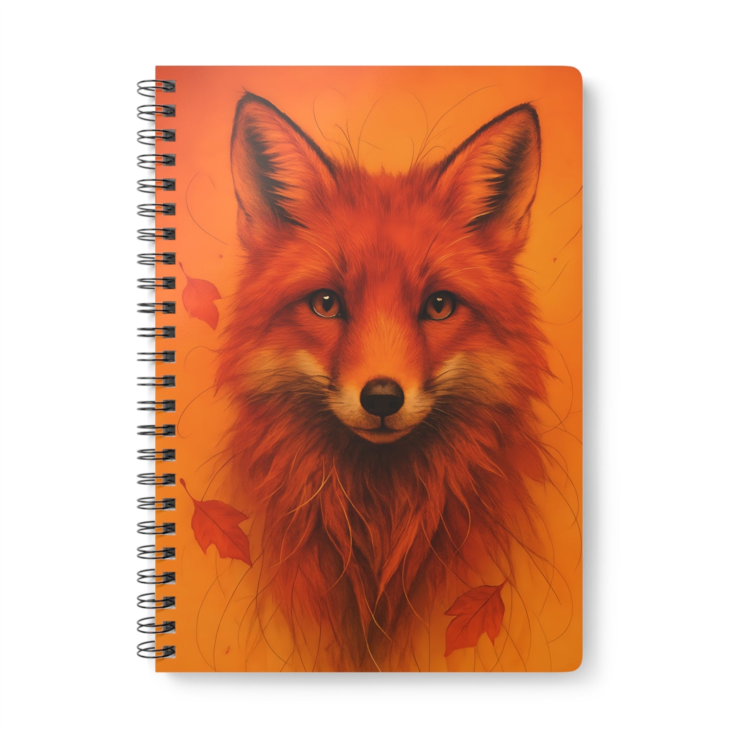 Autumn Fox wirebound notebook, with the charming and vibrant fox design infused with orange and red hues that capture the playful spirit of foxy fix.
