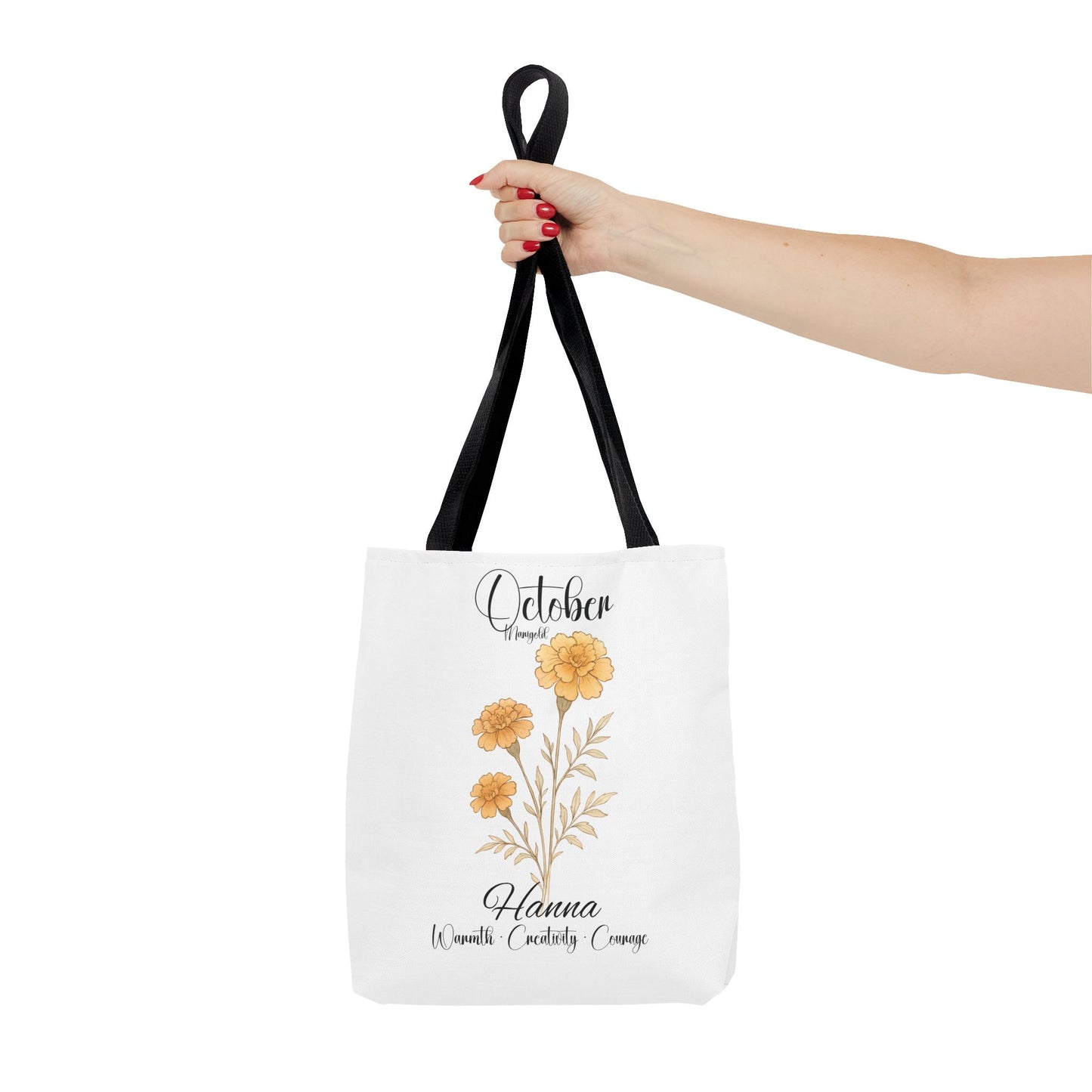 Personalized floral gift tote bag for her, birth month flower, milestone birthdays, bestfriend gift.