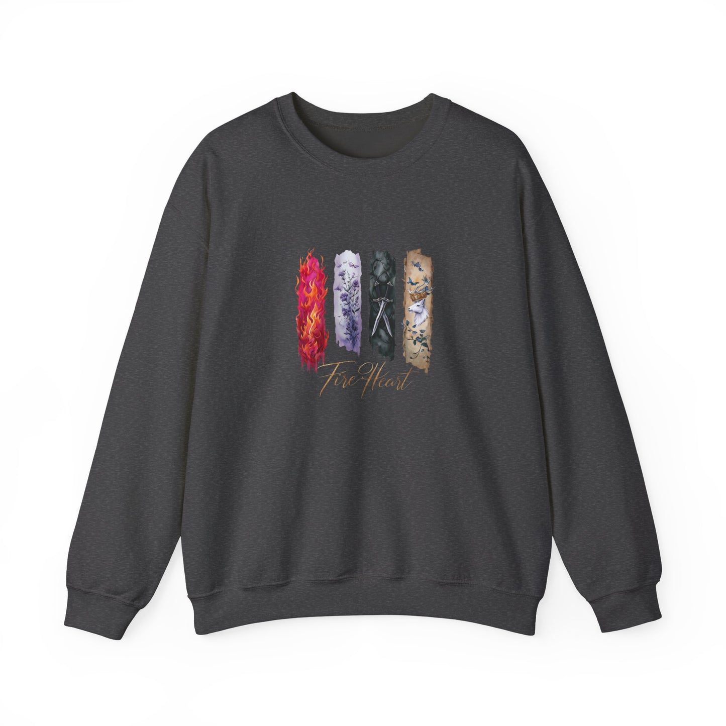Fire Heart Sweatshirt, Heir of Fire, perfect for book lovers, especially fans of Sarah J. Maas and her character Aelin Ashryver Galathynius.