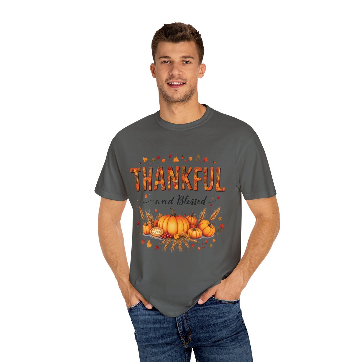 Thankful and Blessed T-Shirt, Fall Tee, Autumn Shirt, Thanksgiving Outfit, Gift for Friends and Family, Cozy Casual Wear