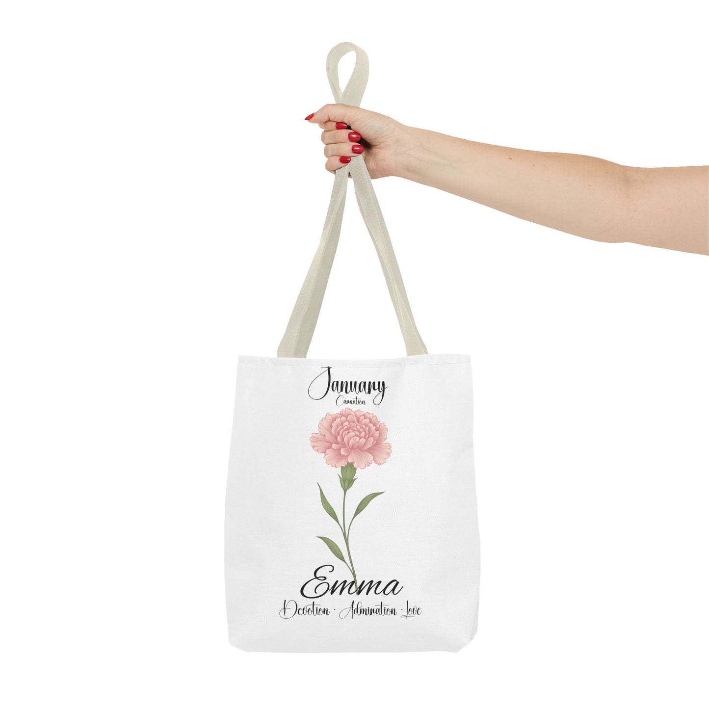 Personlized Birth Month Flower Tote Bag, Botanical Aesthetic Canvas Tote Bag, Bestfriend Gift