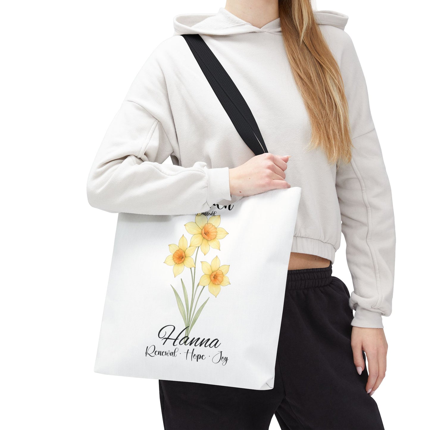 Custom botanical tote bag for her, birth month flower, milestone birthdays, bestfriend gift.
