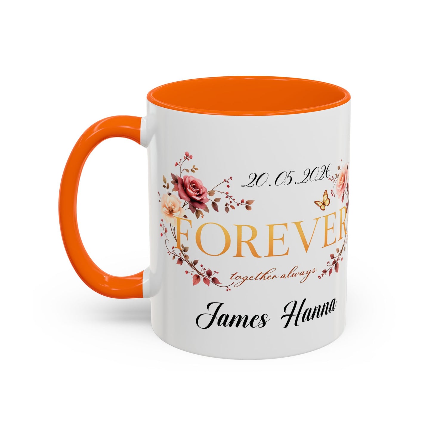 Custom wedding mug, valentines day gift, anniversary mug, bridal shower mug.