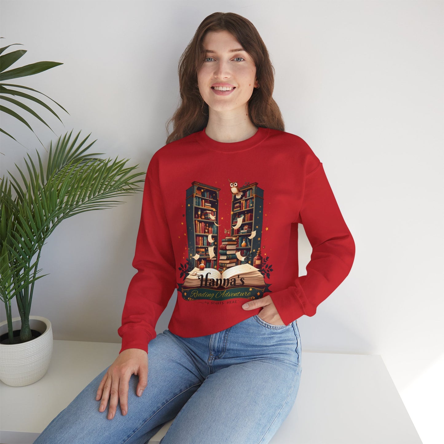 Personalized Book Lover Sweatshirt,Custom Name Reading Adventure Gift, Cozy Bookish Sweater, Reading Nook Aesthetic Pullover,bookworm gifts