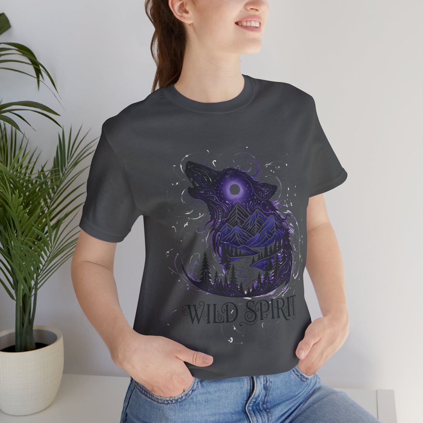 Wild Spirit Wolf Tee - Unisex, wildlife shirt, Gothic Streetwear, Alternative Clothing.