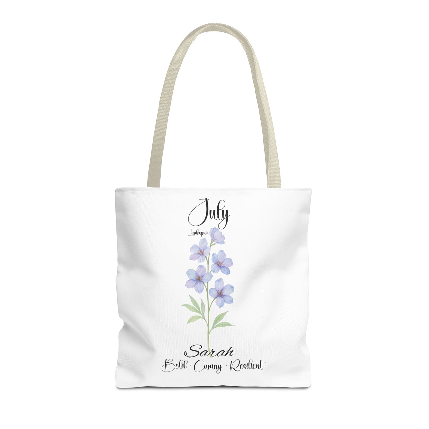 Personalized birth month flower tote bag for her, milestone birthdays, bestfriend gift.