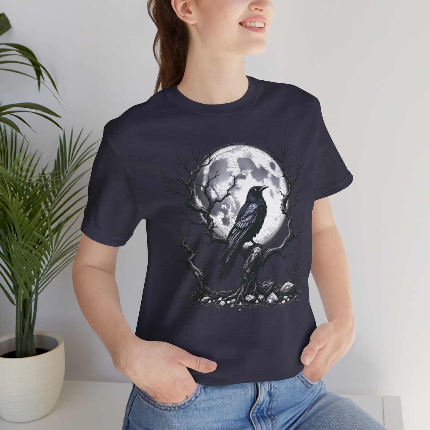 Moonlit Raven Shirt, Raven T Shirt, Black Crow Tee, Crows T Shirt, Pagan Shirt.