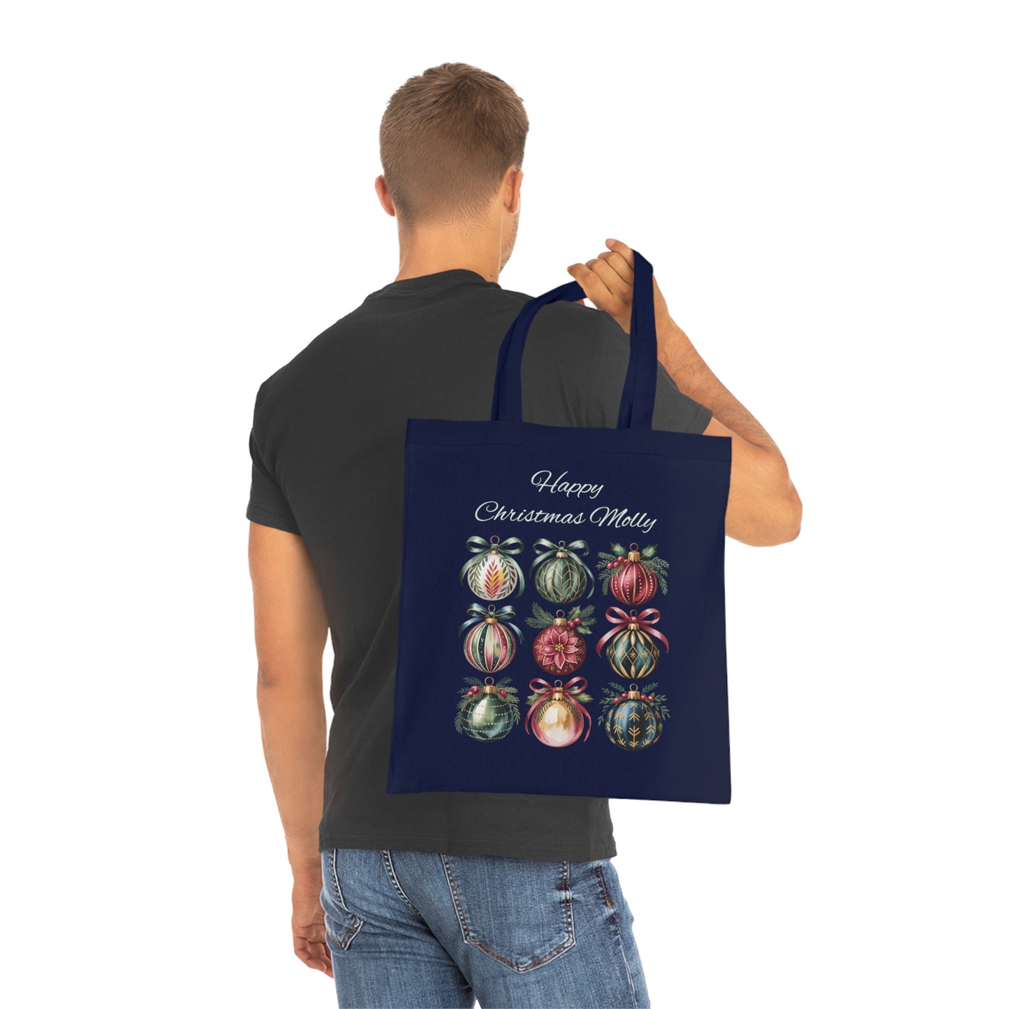Christmas Tote Bag, Holiday Gift Bag, Personalized Tote for the Eco-Friendly Shopper.