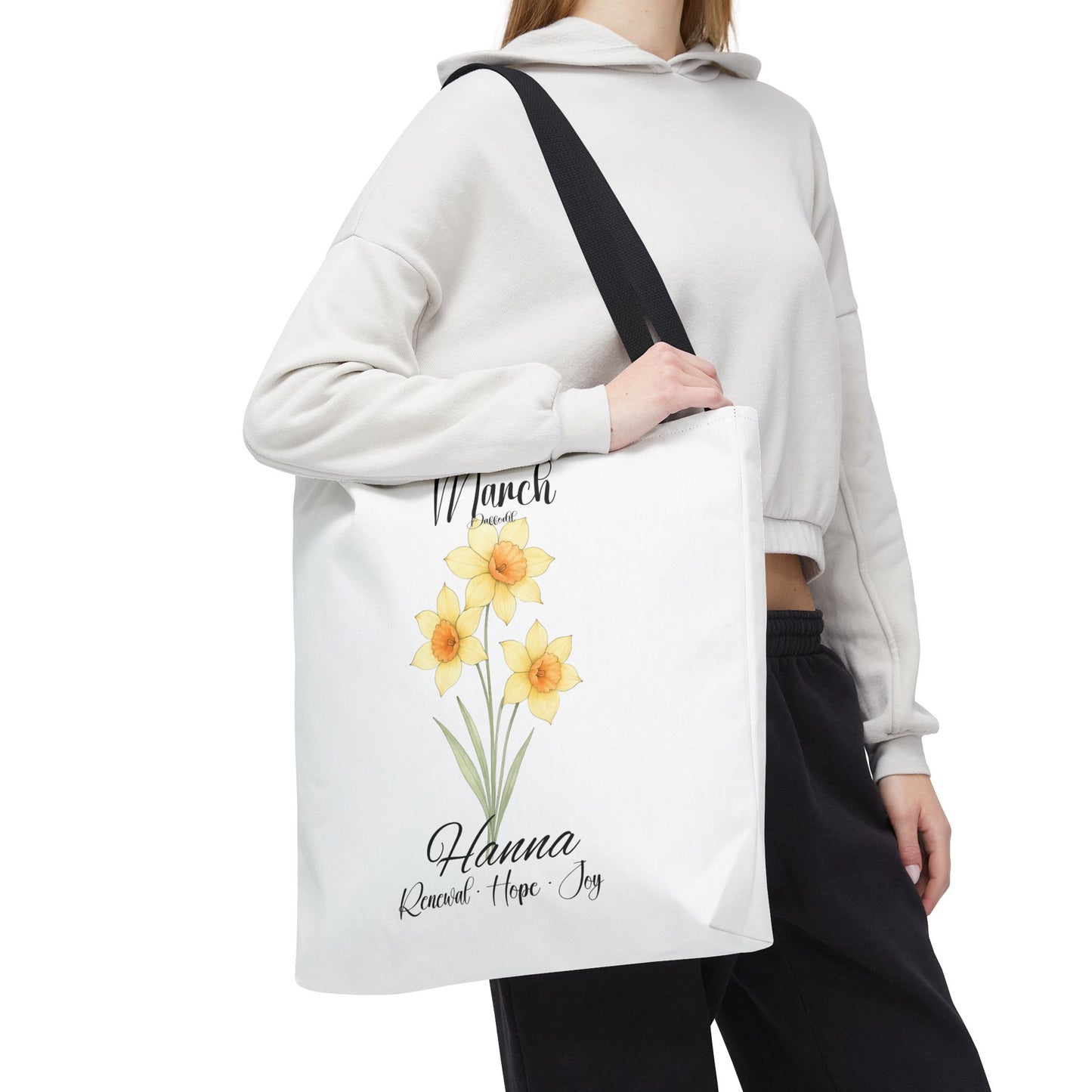 Custom botanical tote bag for her, birth month flower, milestone birthdays, bestfriend gift.