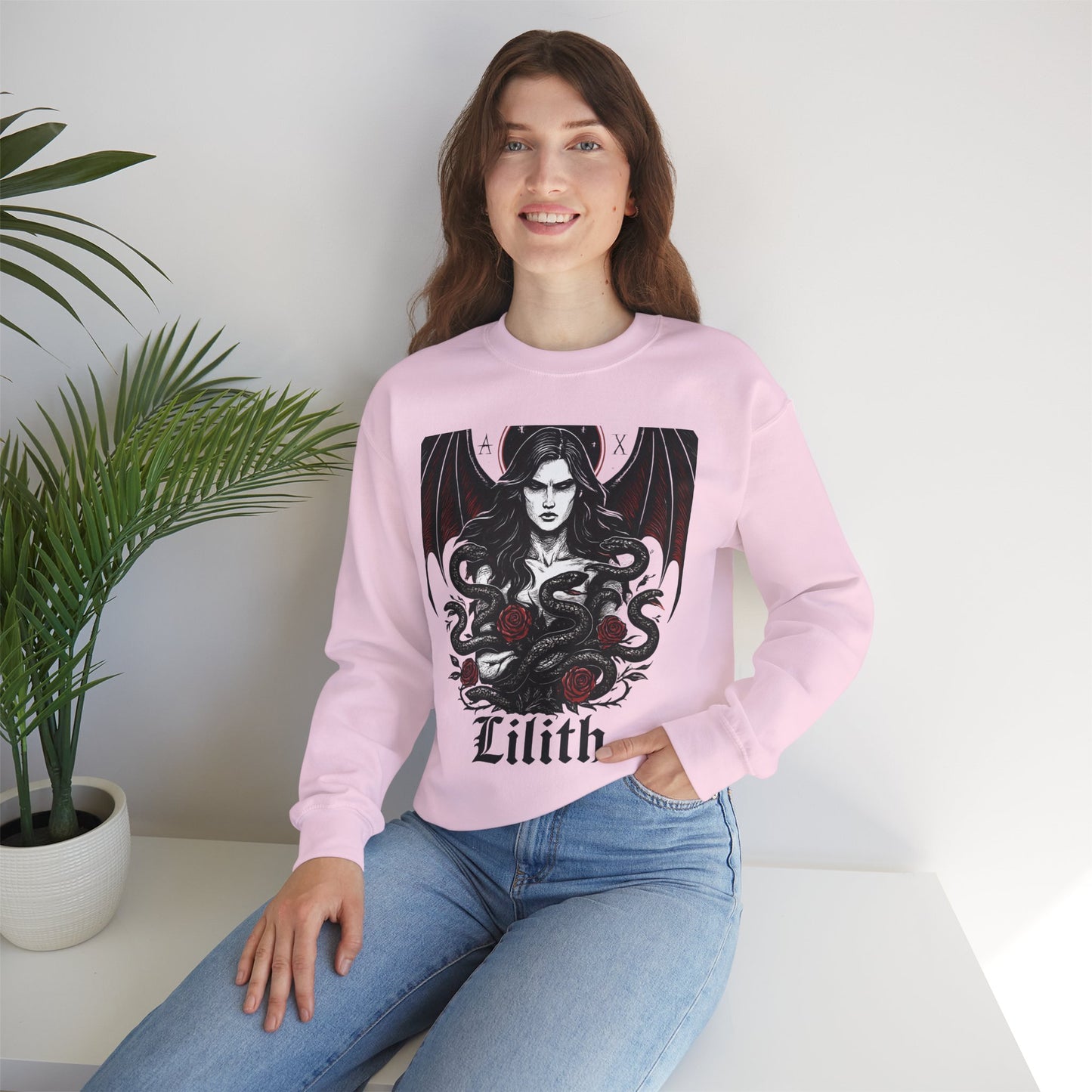Lilith Goddess Sweater •Divine Feminine Dark Goddess Sweatshirt •Witchy Gothic Pullover • Pagan Occult Clothing •witchy stuff •Lilith Design