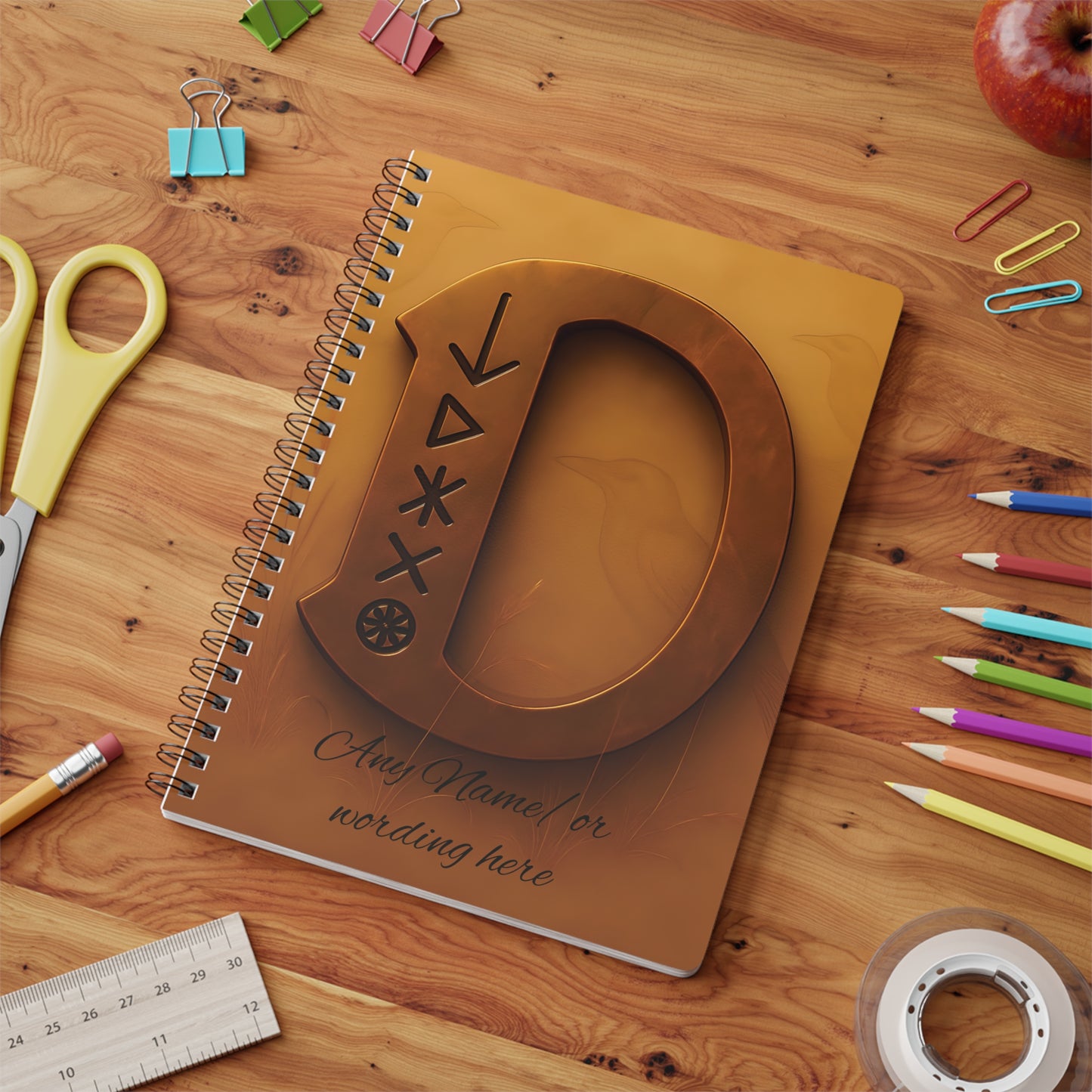 Personalized Norse Witchy Monogram A5 Notebook, Custom Journal,Monogram Notebook, Grimoire Journal, Book Of Shadows, Viking Grimoire Journal