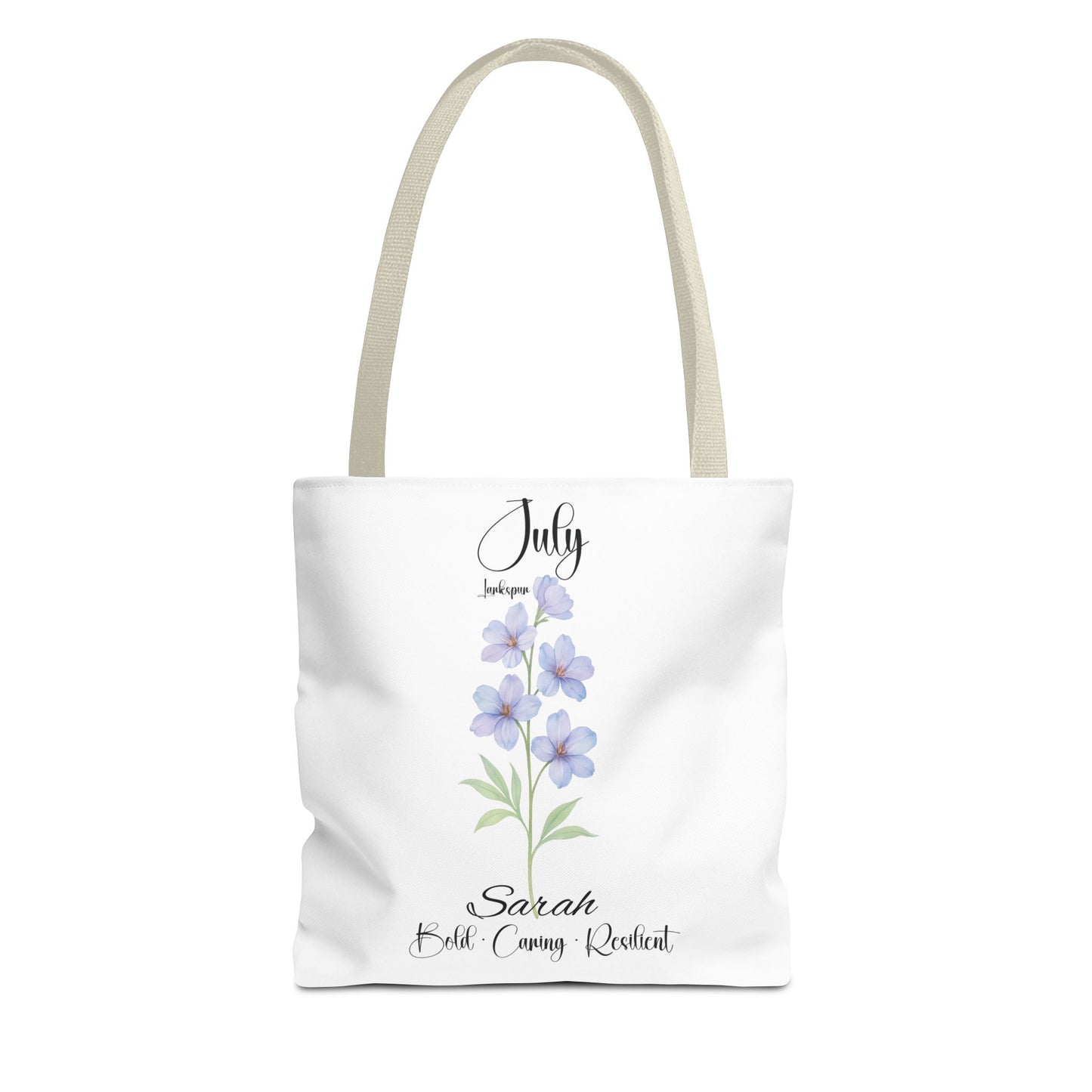 Personalized birth month flower tote bag for her, milestone birthdays, bestfriend gift.
