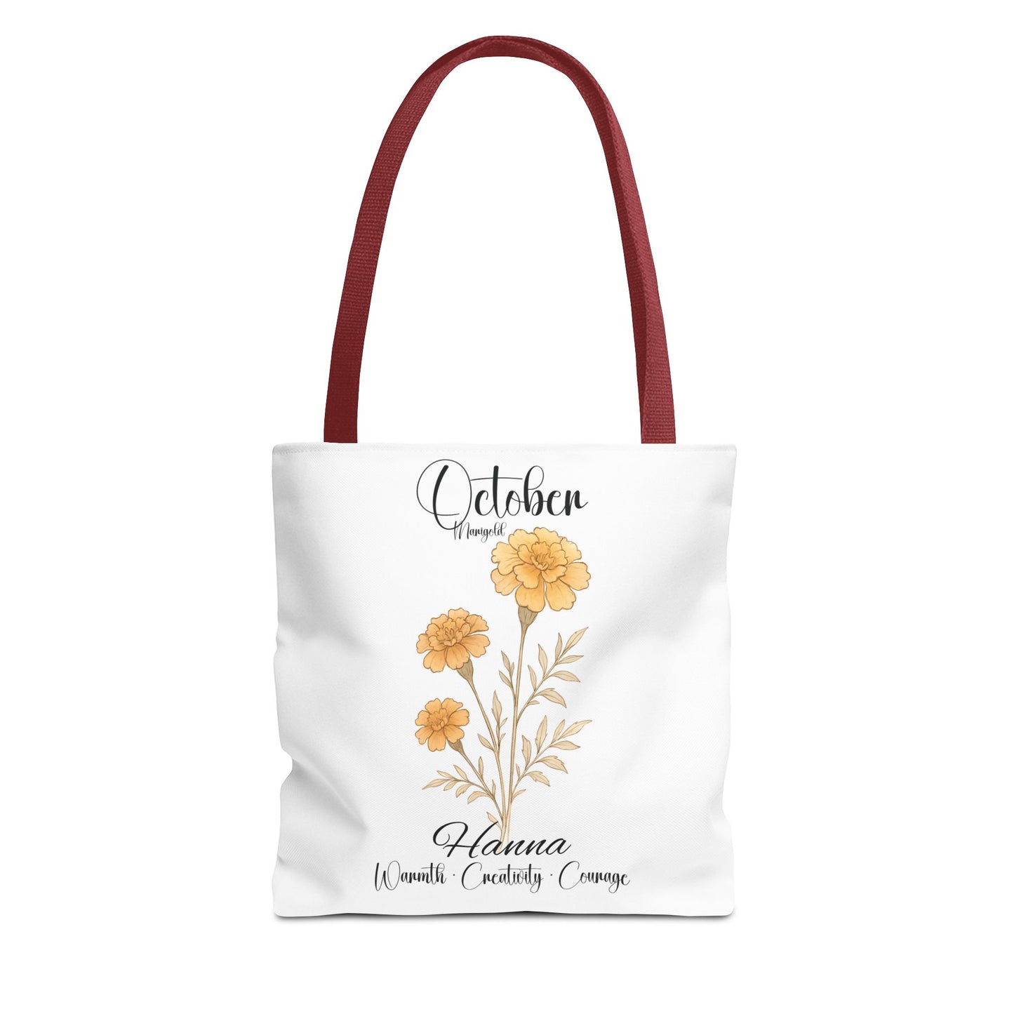 Personalized floral gift tote bag for her, birth month flower, milestone birthdays, bestfriend gift.