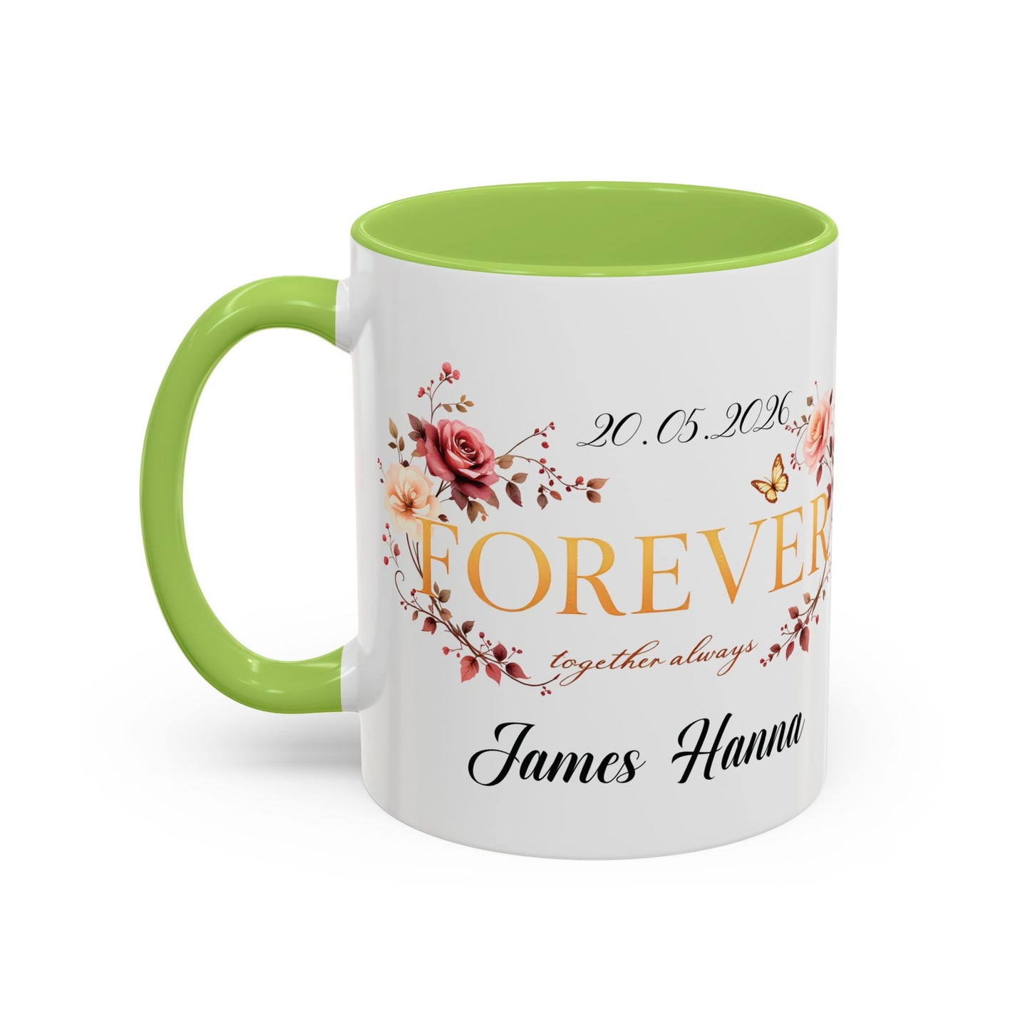 Custom wedding mug, valentines day gift, anniversary mug, bridal shower mug.