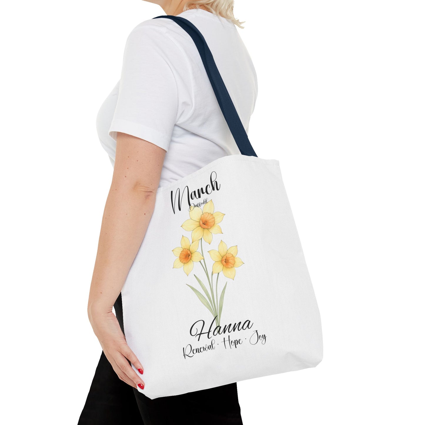 Custom botanical tote bag for her, birth month flower, milestone birthdays, bestfriend gift.