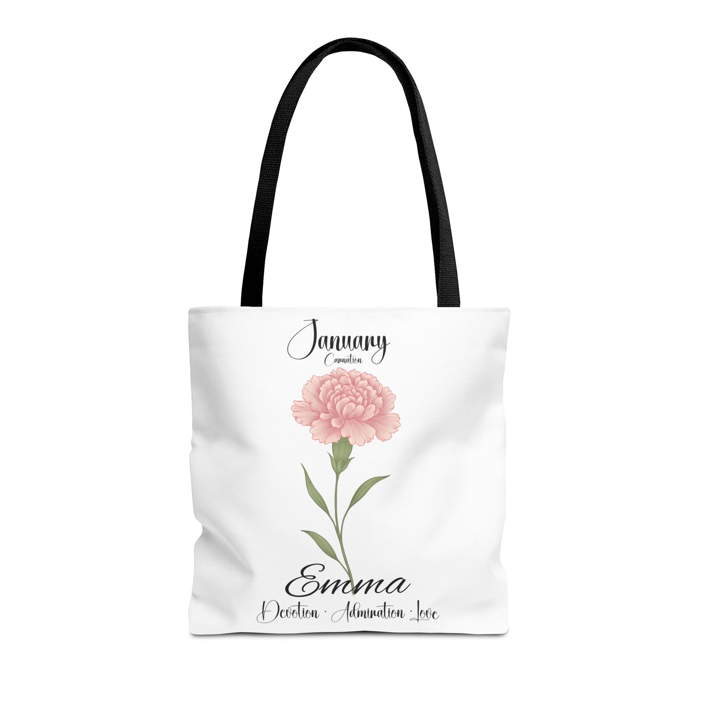 Personlized Birth Month Flower Tote Bag, Botanical Aesthetic Canvas Tote Bag, Bestfriend Gift