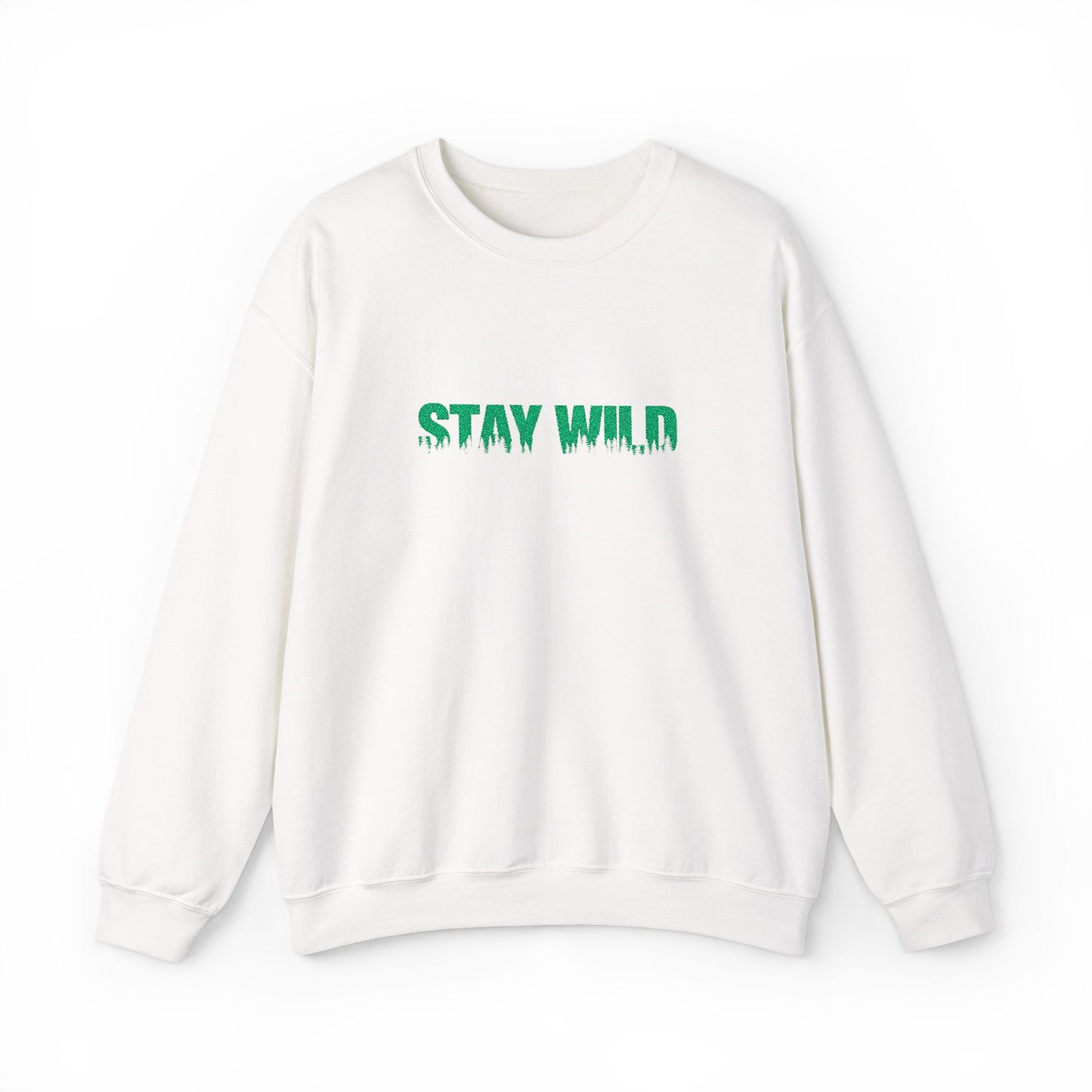 Stay Wild Forest Graphic Embroidered Nature Crewneck, Outdoors Sweatshirt, Hiking & Camping Gift