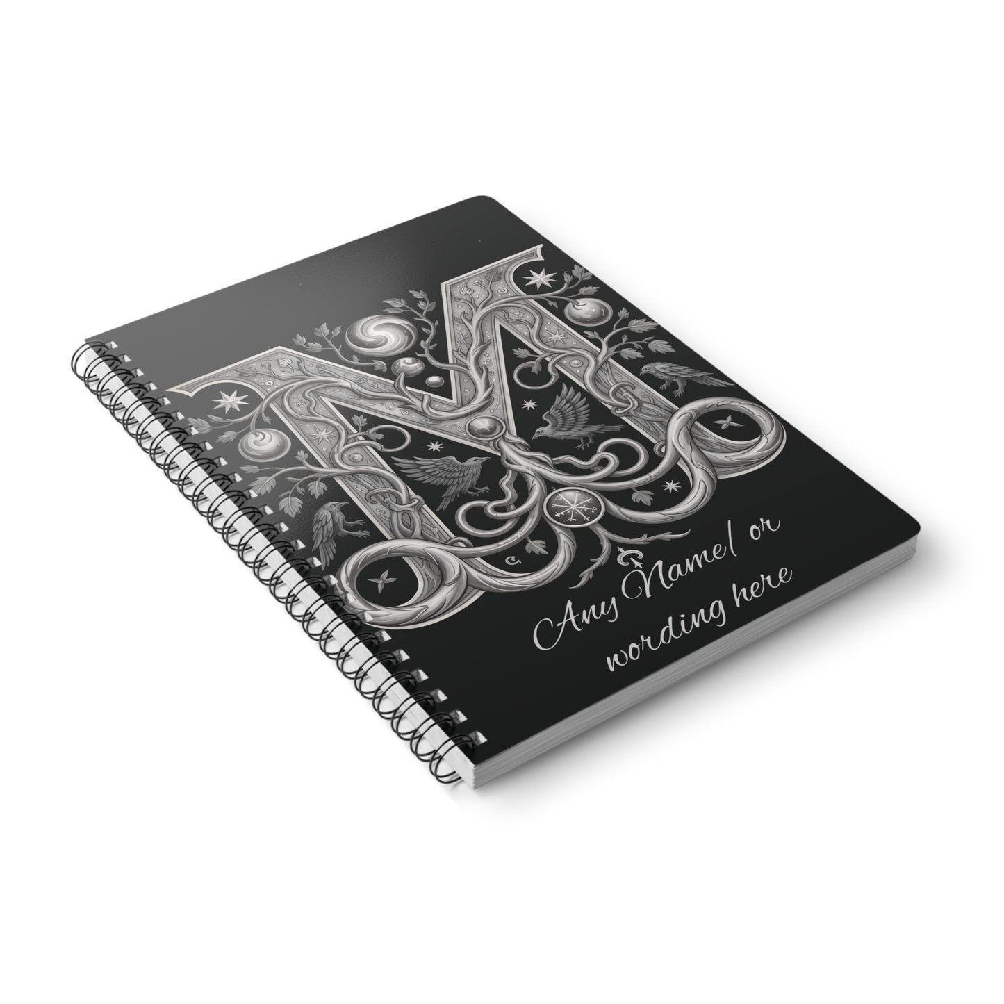Personalized Norse Witchy Monogram A5 Notebook, Custom Journal.