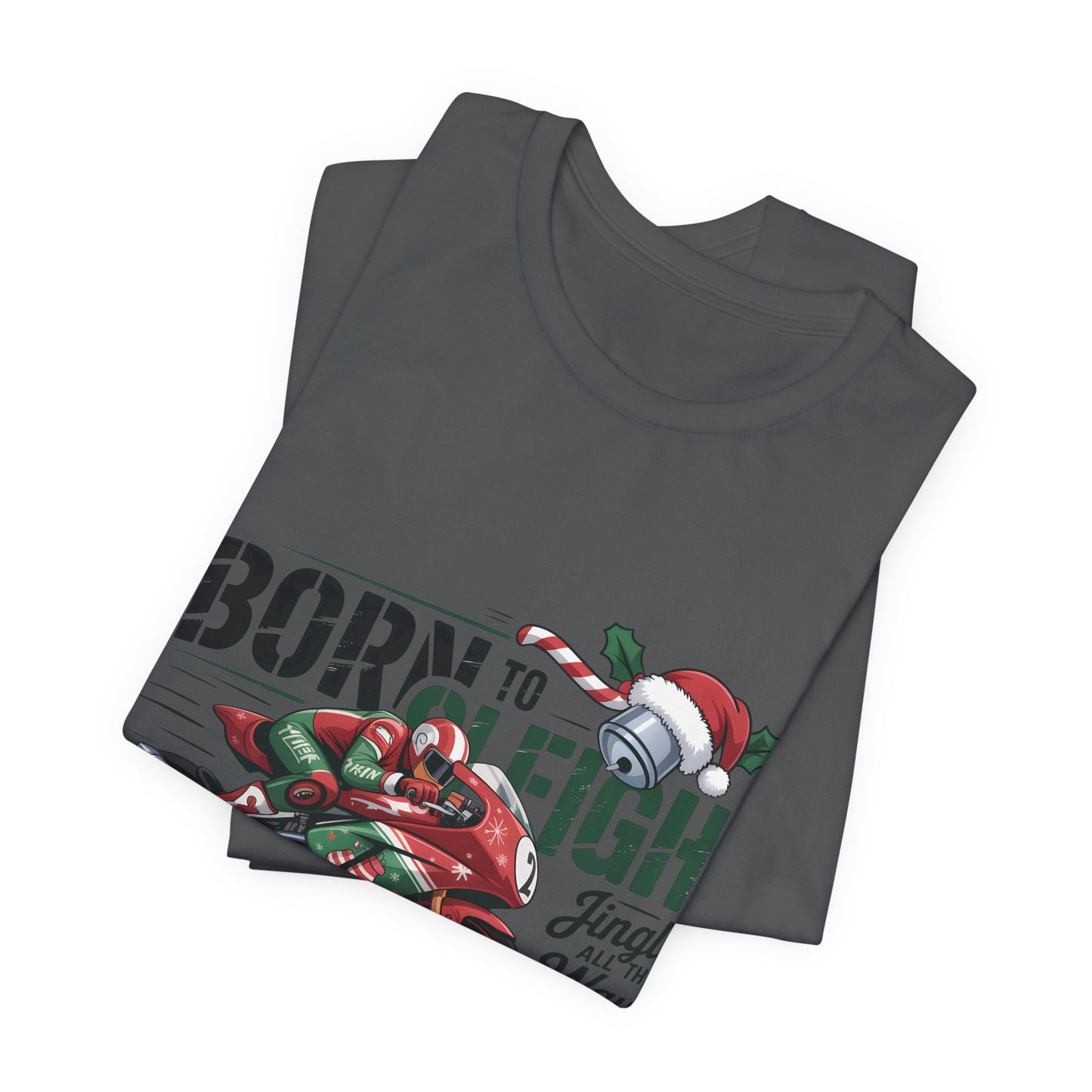 Jingle Bells Biker T-shirt, Motorcycle Shirt,  this motorcycle shirt captures the spirit of the season and the open road. Perfect as a biker christmas gift.