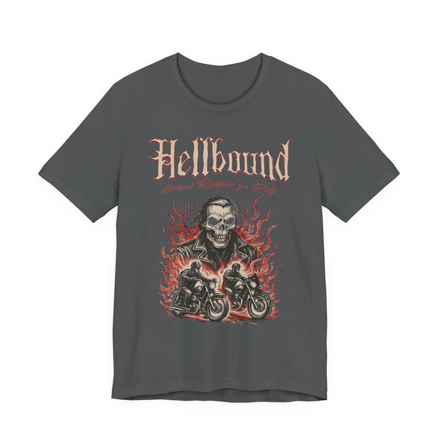 Hellbound Biker Graphic Tee | Motorcycle Skull Rider T-Shirt | Gothic Biker Streetwear
