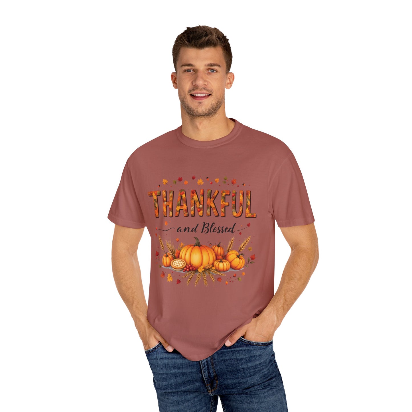 Thankful and Blessed T-Shirt, Fall Tee, Autumn Shirt, Thanksgiving Outfit, Gift for Friends and Family, Cozy Casual Wear
