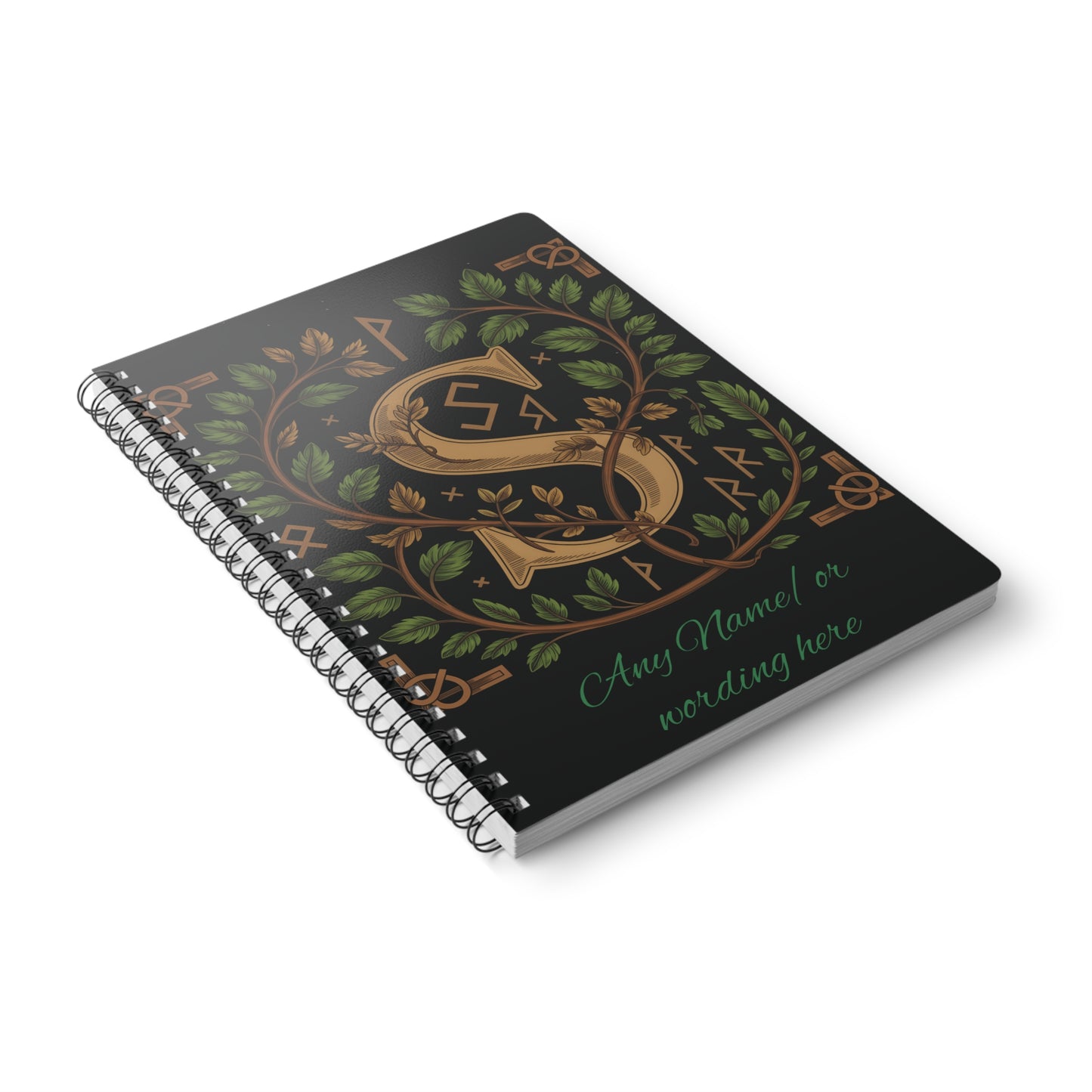 Personalized Norse Witchy Monogram A5 Notebook, Custom Journal.