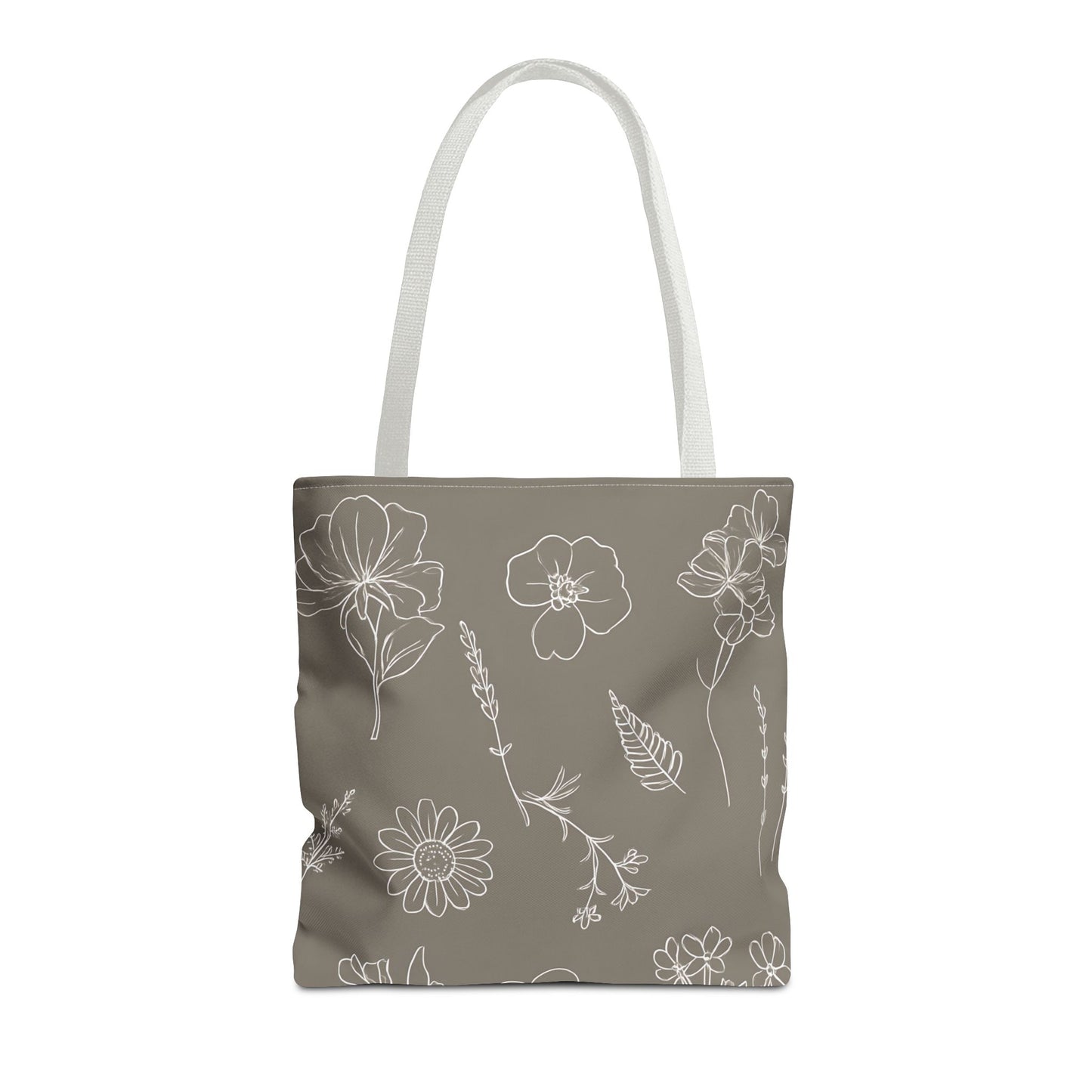 Floral Tote Bag, hand drawn vintage flowers