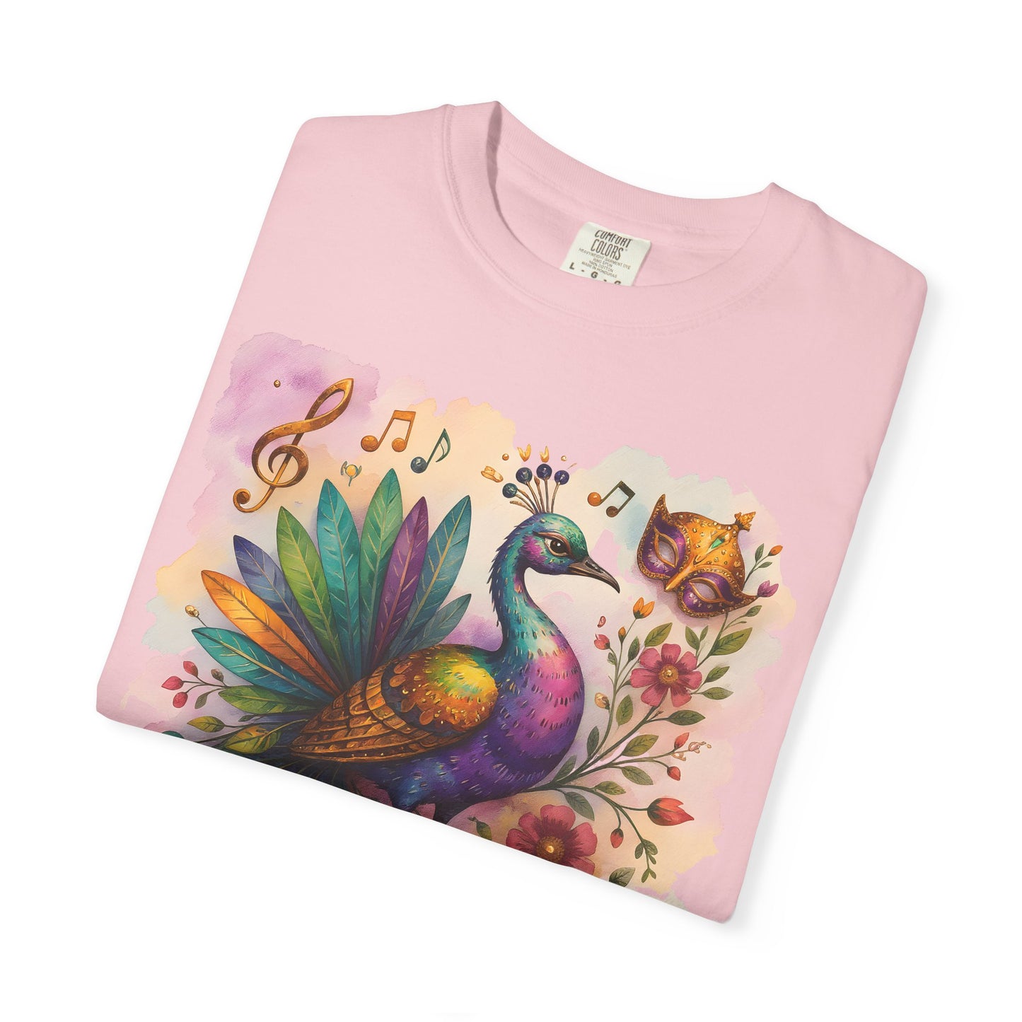 Mardi Gras tshirt, Peacock shirt,  carnival outfit, festival apparel, women's Mardi Gras, vibrant festival top