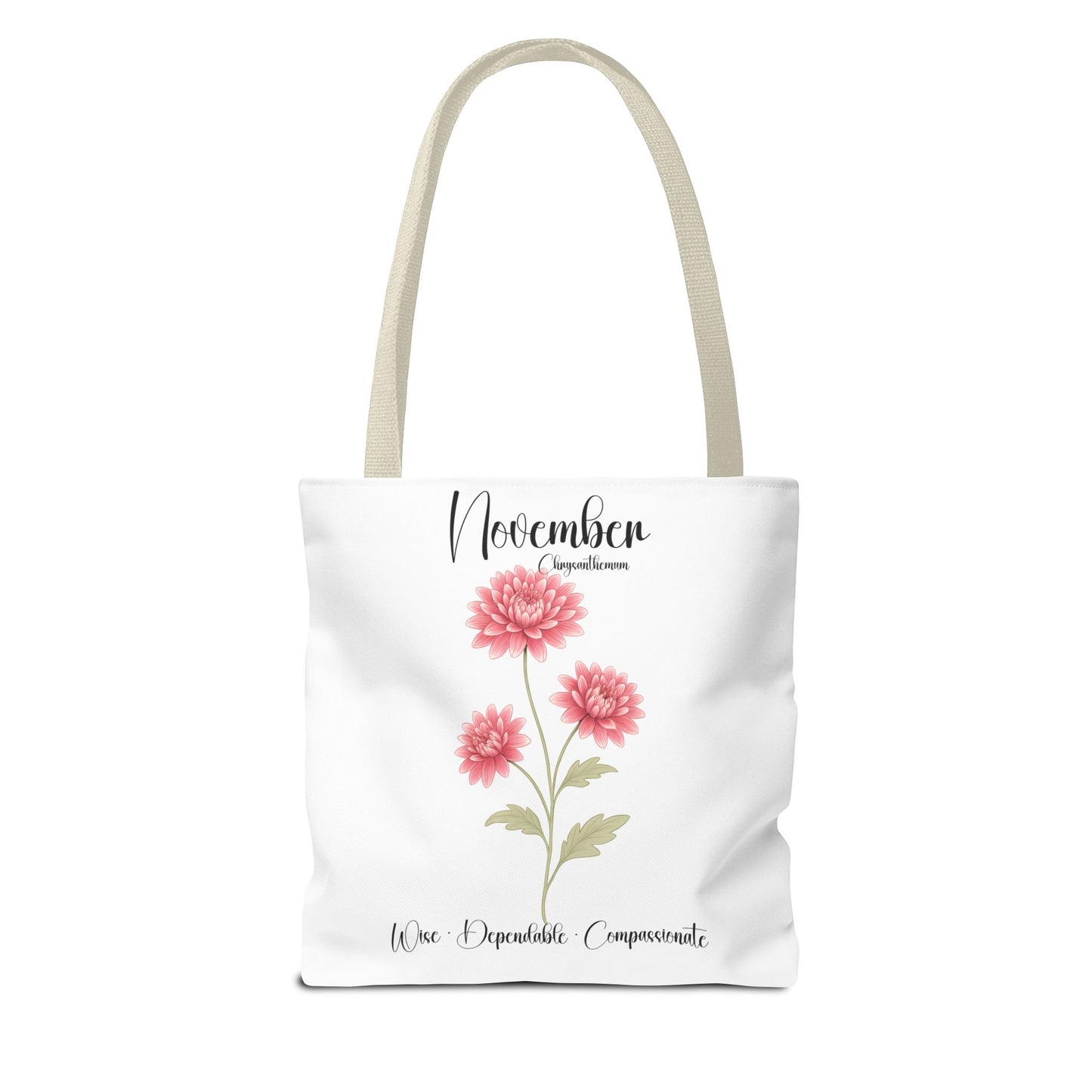 Personlized Birth Month Flower Tote Bag, Botanical Aesthetic Canvas Tote Bag, Bestfriend Gift
