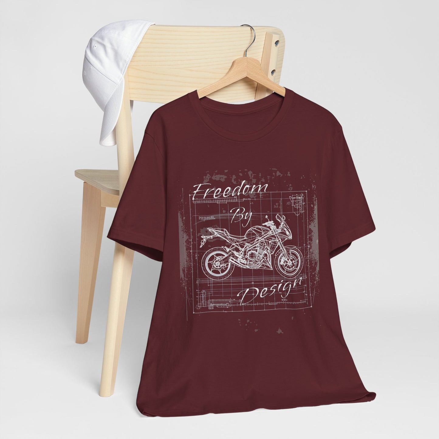 Freedom By Design Motorcycle T-Shirt , Blueprint Motorbike Tee , Biker Dad Gift , Mechanic Shirt , Motorcycle Rider Gift for Him