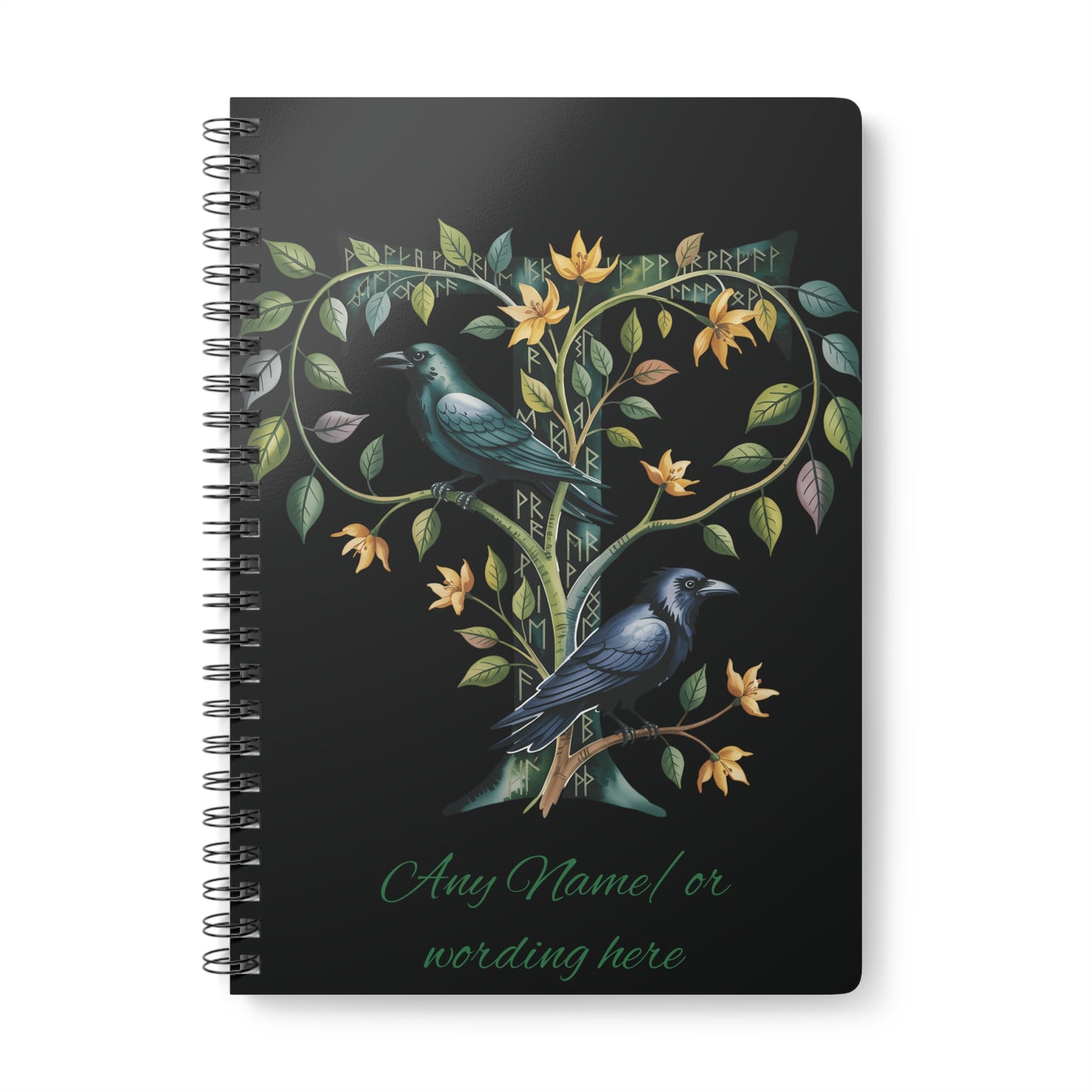 Personalized Norse Witchy Monogram A5 Notebook, Custom Journal,Monogram Notebook, Grimoire Journal, Book Of Shadows, Viking Grimoire Journal
