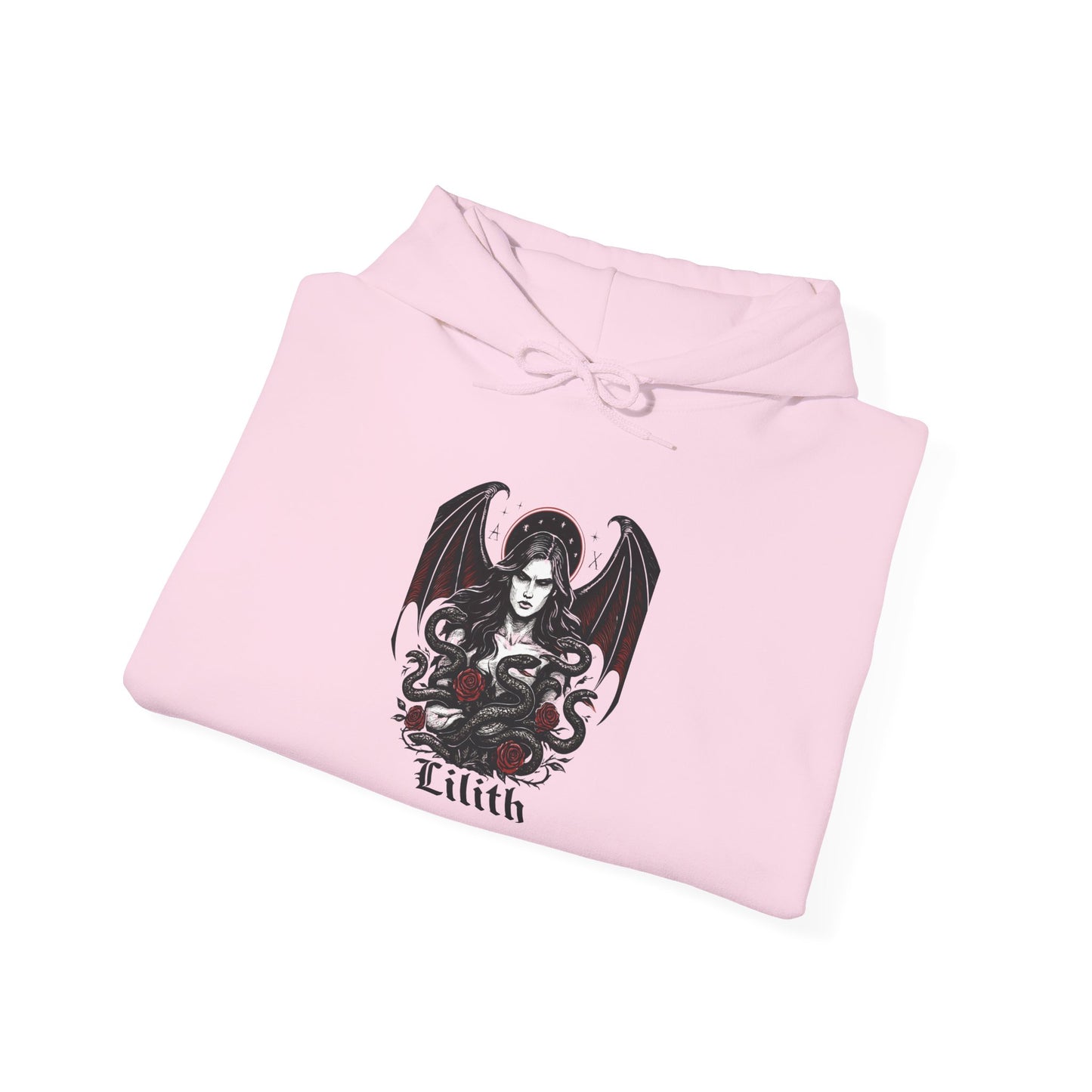 Goddess Lilith Graphic Hoodie, is a perfect blend of gothic clothes and witchy clothes, making it a must-have for those who celebrate the pagan lifestyle.