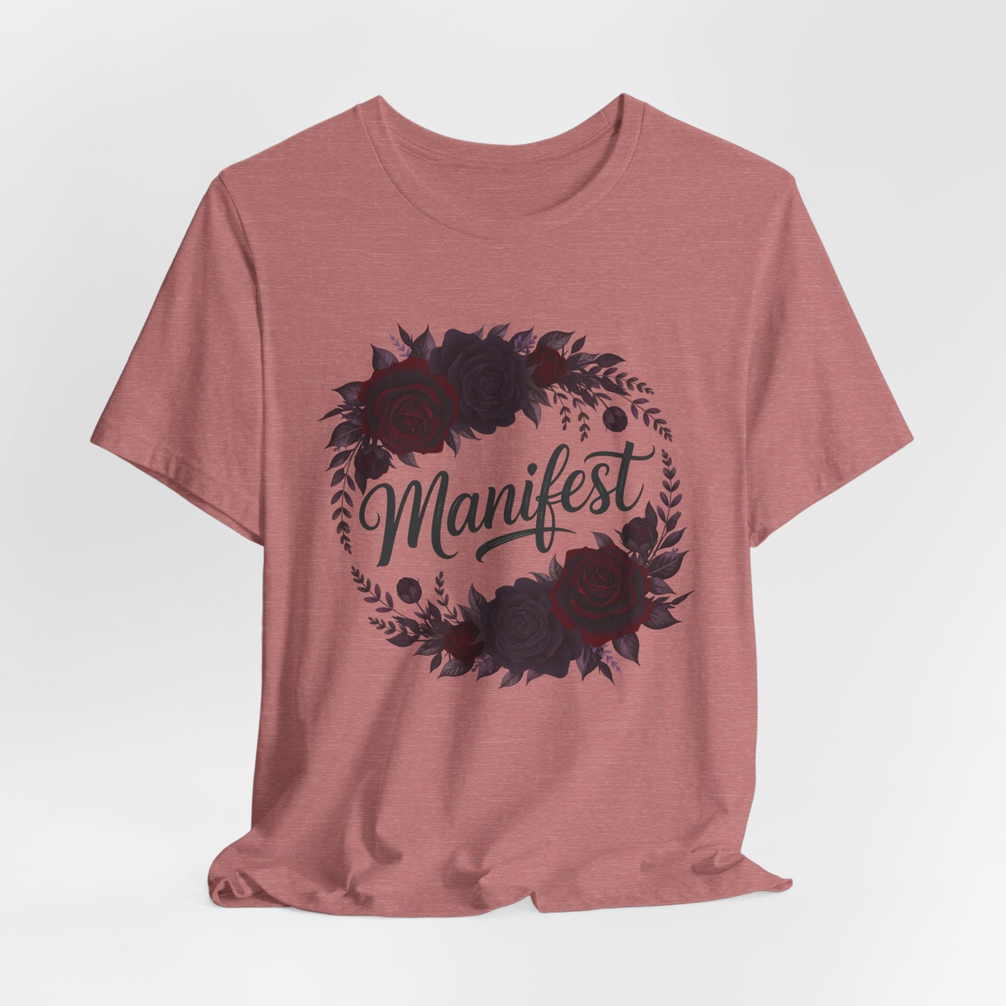 Manifest Witchy T-Shirt | Dark Feminine Floral Shirt | Witchy Glam Manifestation Tee | Spiritual Goddess Moon Graphic Top
