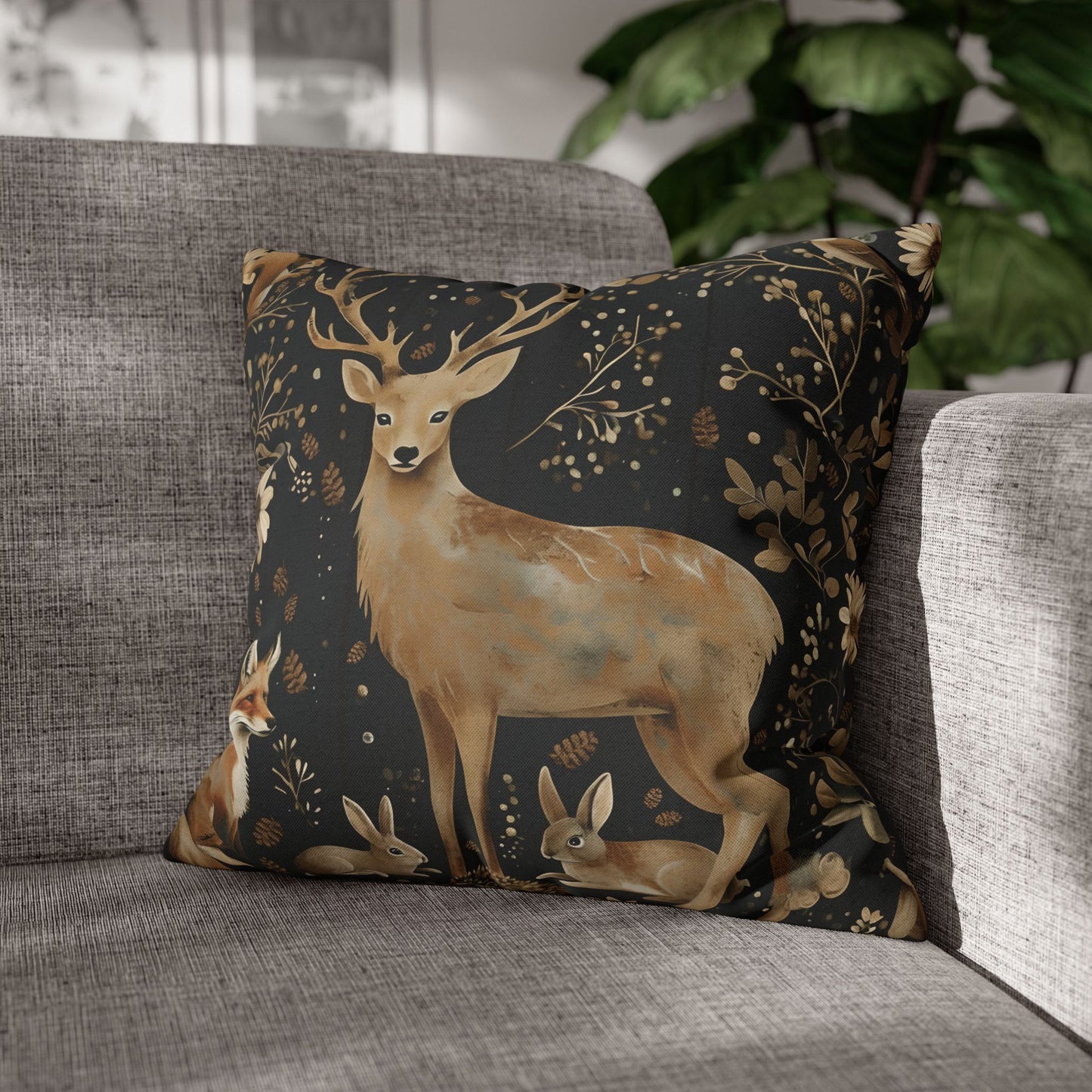 Rustic pillow cover, nature lovers gift, cozy home accent, housewarming gift