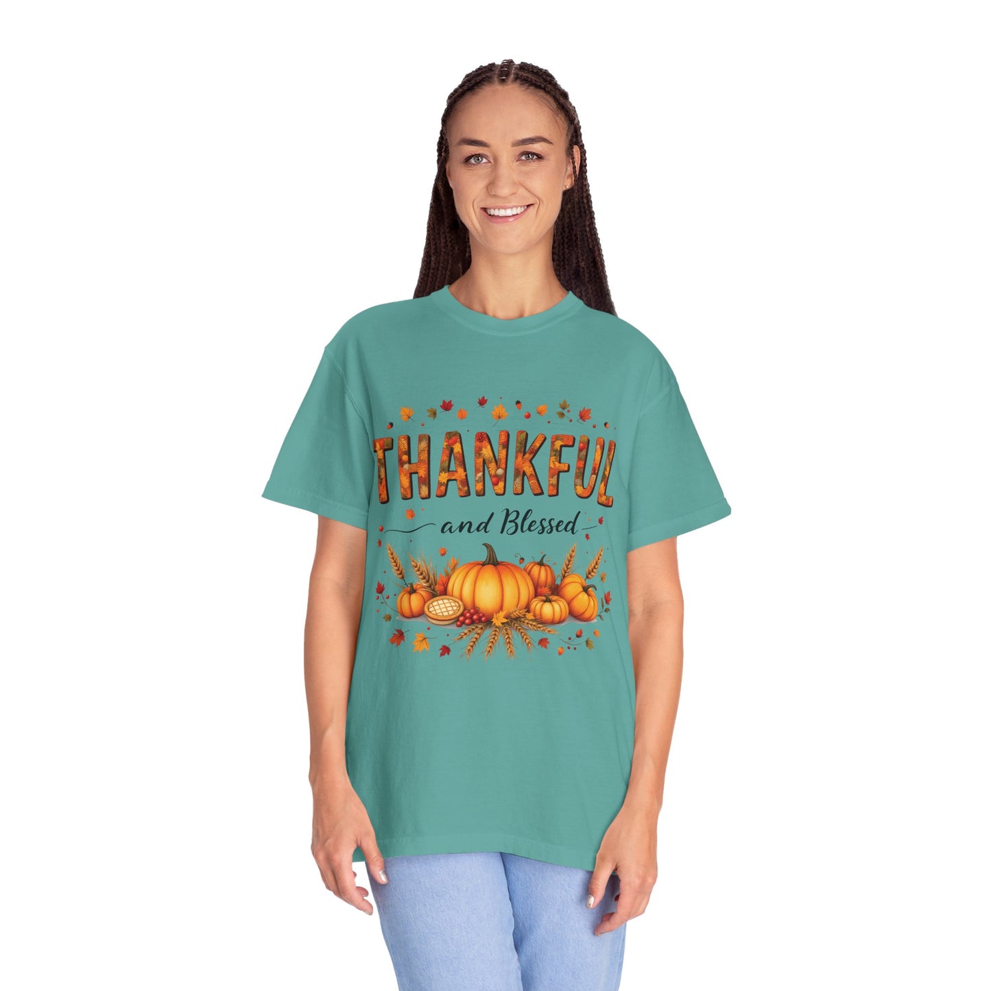 Thankful and Blessed T-Shirt, Fall Tee, Autumn Shirt, Thanksgiving Outfit, Gift for Friends and Family, Cozy Casual Wear
