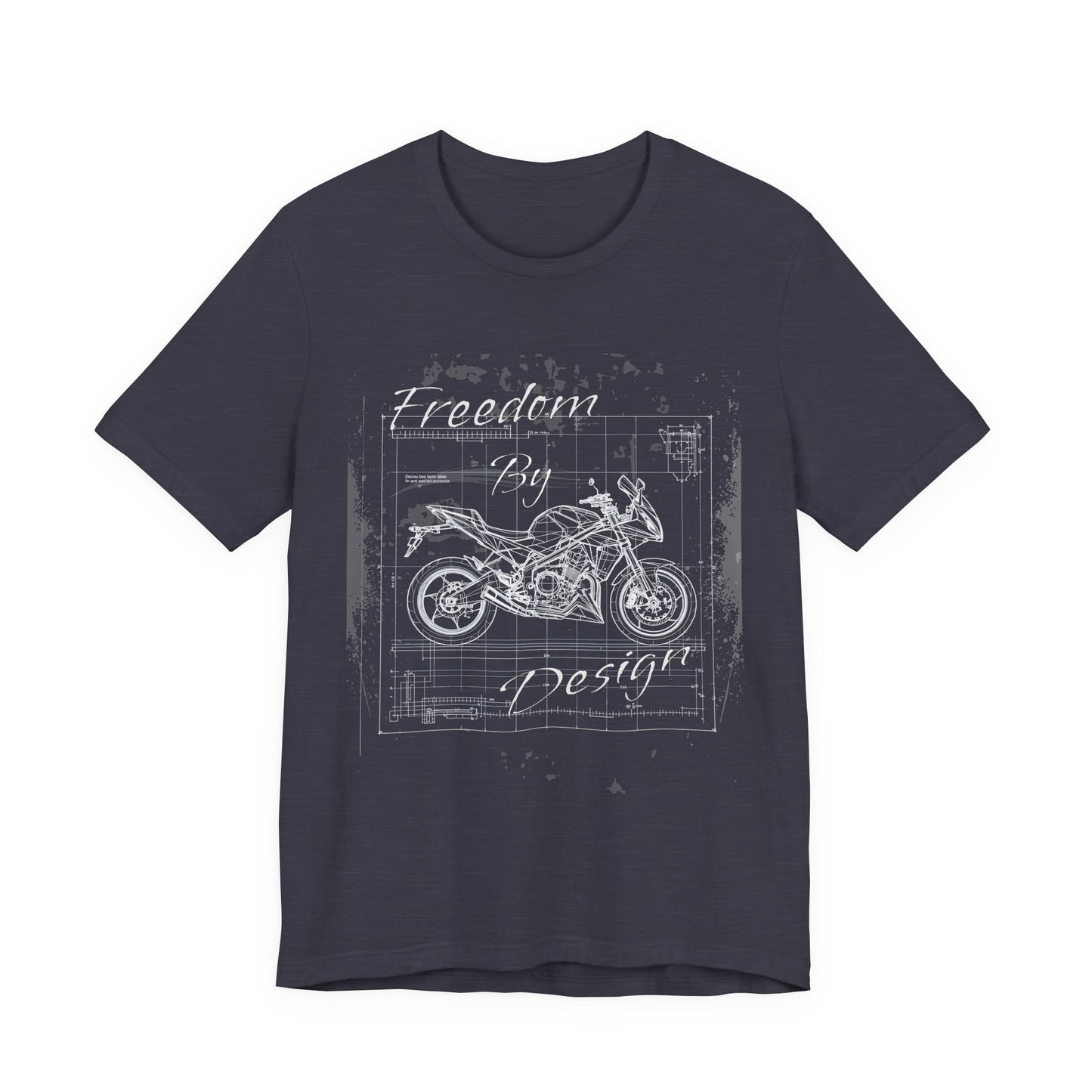 Freedom By Design Motorcycle T-Shirt , Blueprint Motorbike Tee , Biker Dad Gift , Mechanic Shirt , Motorcycle Rider Gift for Him