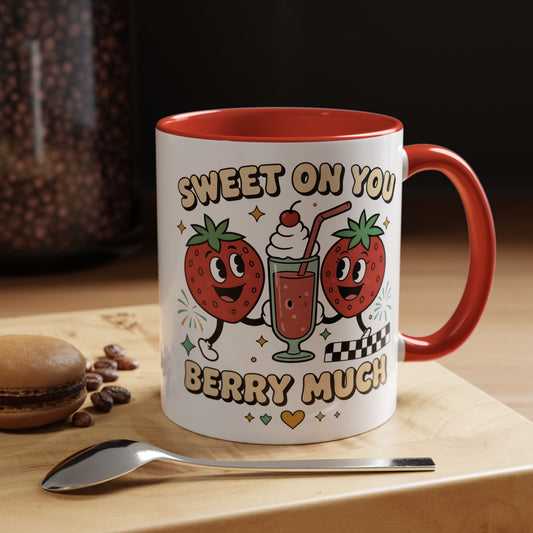 Sweet On You Mug | Cute Strawberry Pun Mug | Berry Much Valentines Day Gift