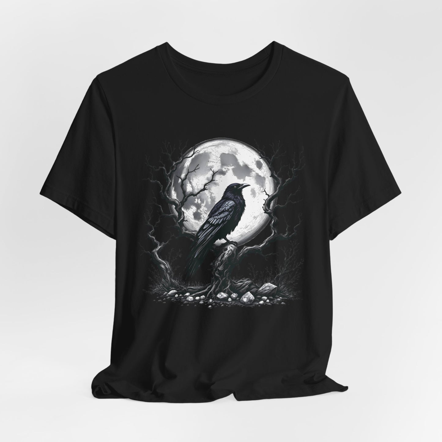 Moonlit Raven Shirt, Raven T Shirt, Black Crow Tee, Crows T Shirt, Pagan Shirt.