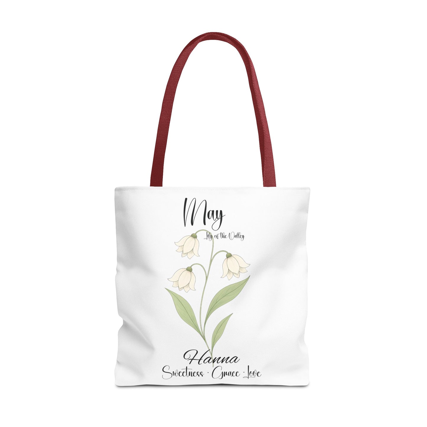 Personlised birth month flower bag for her, milestone birthdays, bestfriend gift.