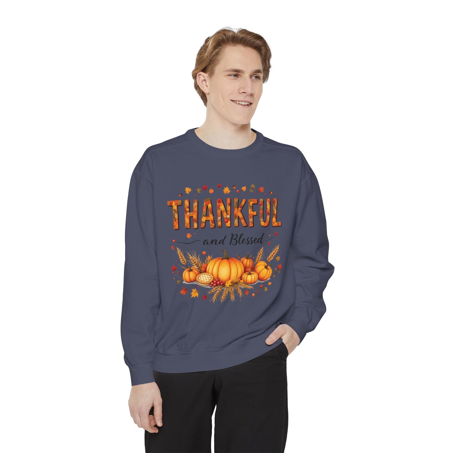 Thankful and Blessed Sweatshirt, Cozy Fall Apparel, Thankful Blessed ,Cotton, Fall Harvest Top, Gratitude Casual Wear.