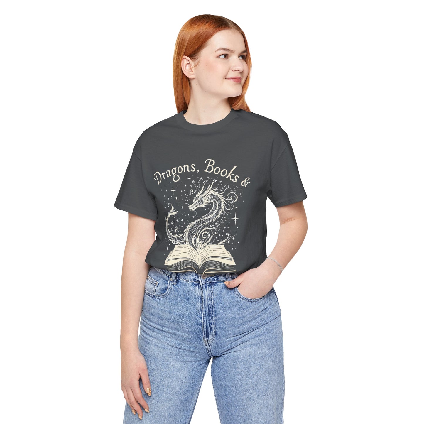 Book Lover Gift T-Shirt | Fantasy Reader Tee | Dragon Reading Shirt | Booktok Merch | Bibliophile Gift