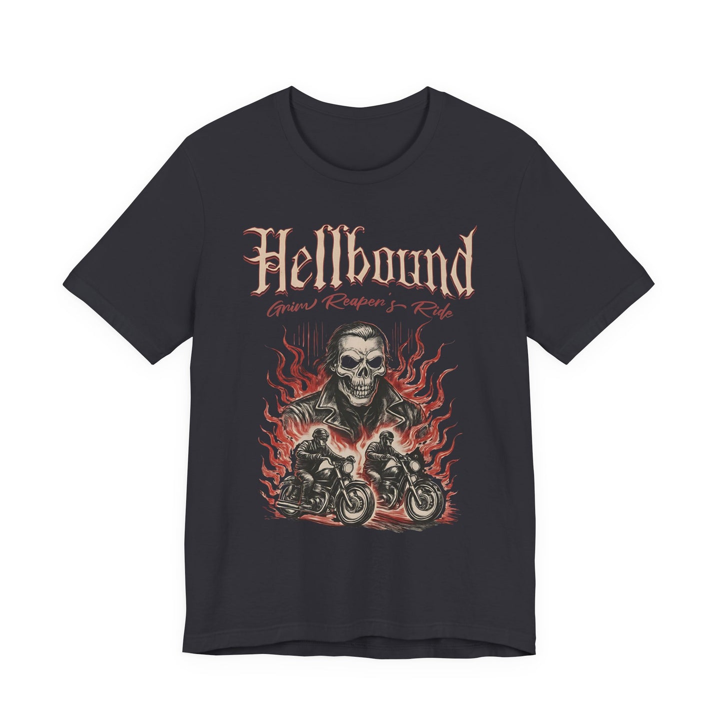 Hellbound Biker Graphic Tee | Motorcycle Skull Rider T-Shirt | Gothic Biker Streetwear