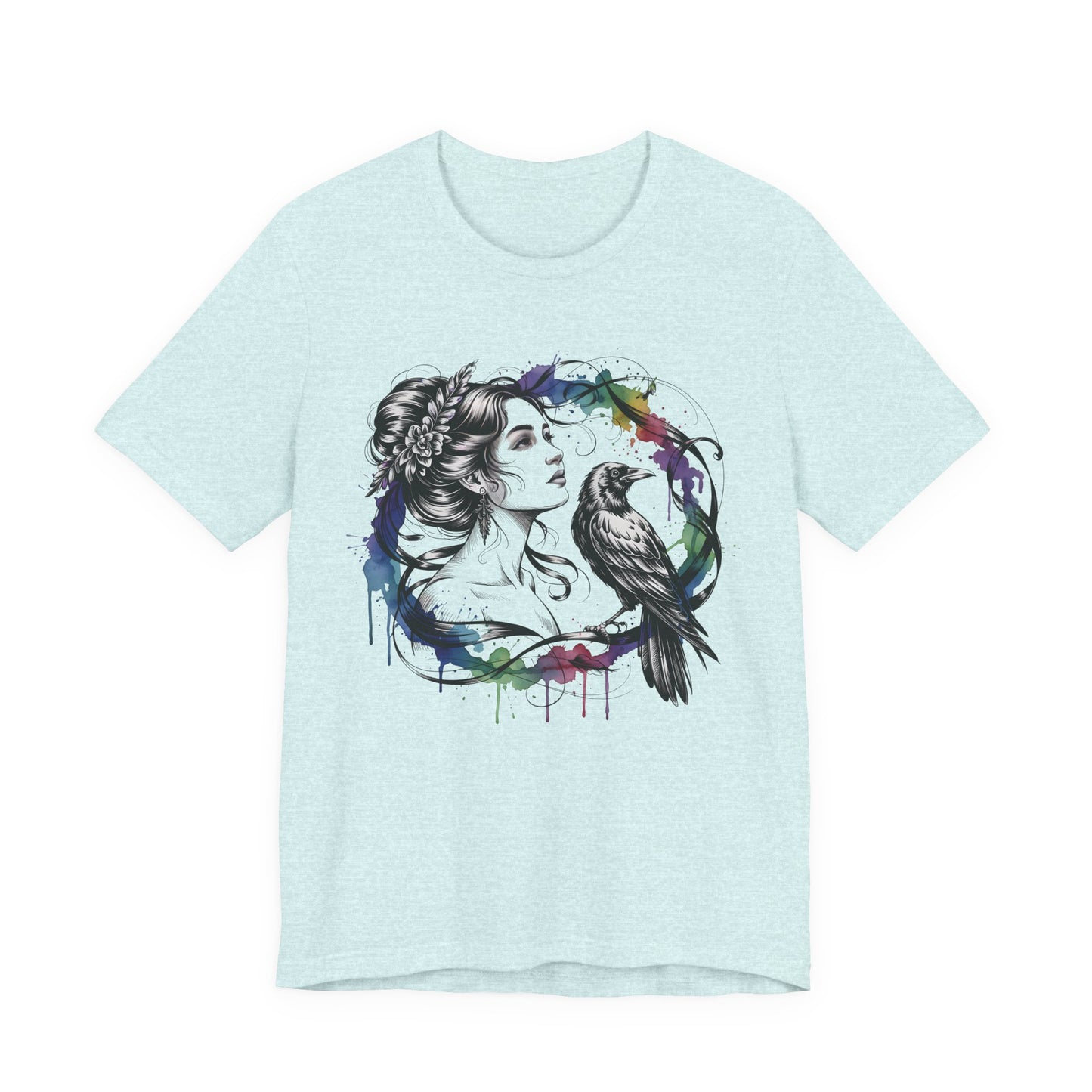 Raven Tee, goddessshirt, festival tshirt, witchy gift for her.