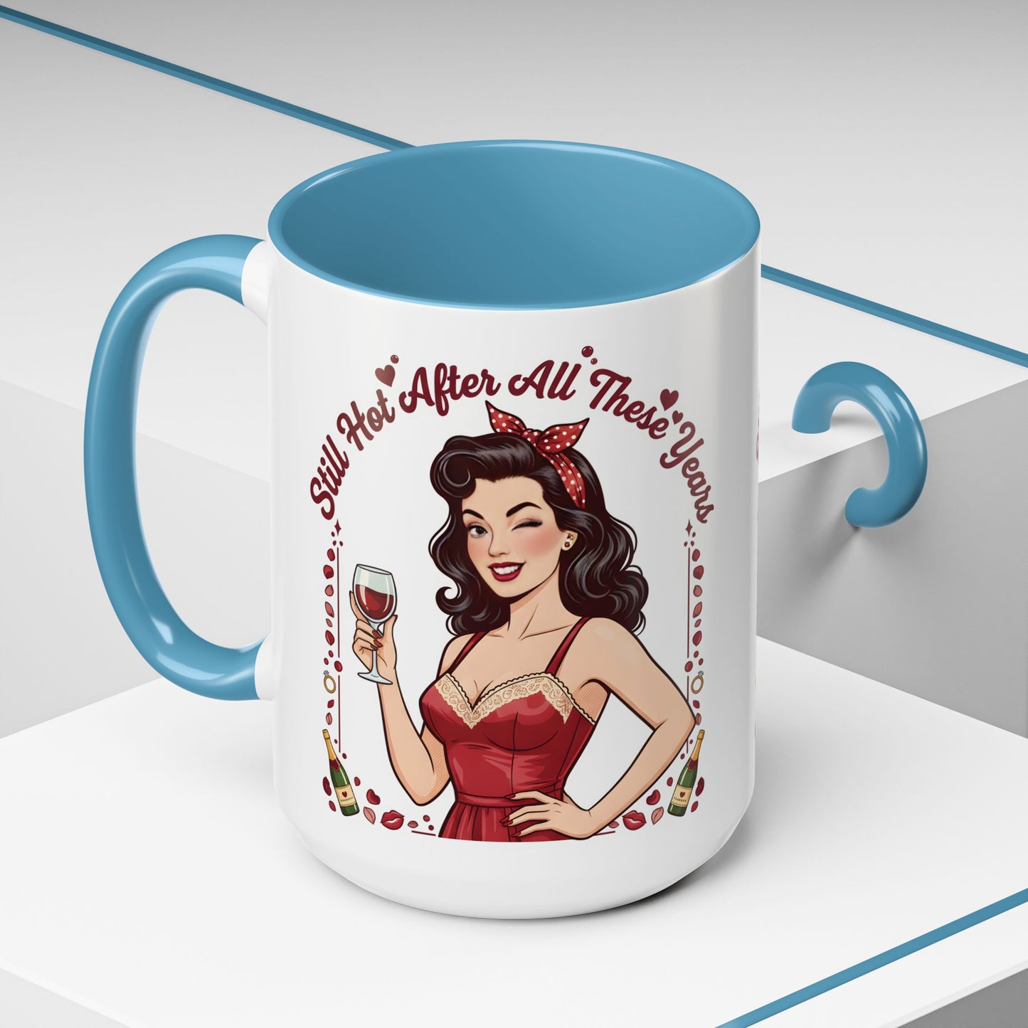 Pin Up Mug | Retro Coffee Mug for Wife | Vintage Anniversary Mug | Valentines Day Gift |