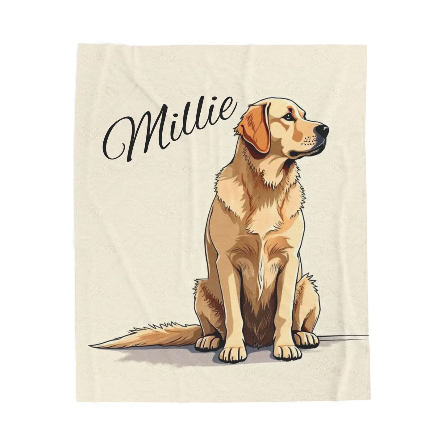 Personalized Dog Blanket | Pet Name Fleece Blanket | Golden Retriever Gift
